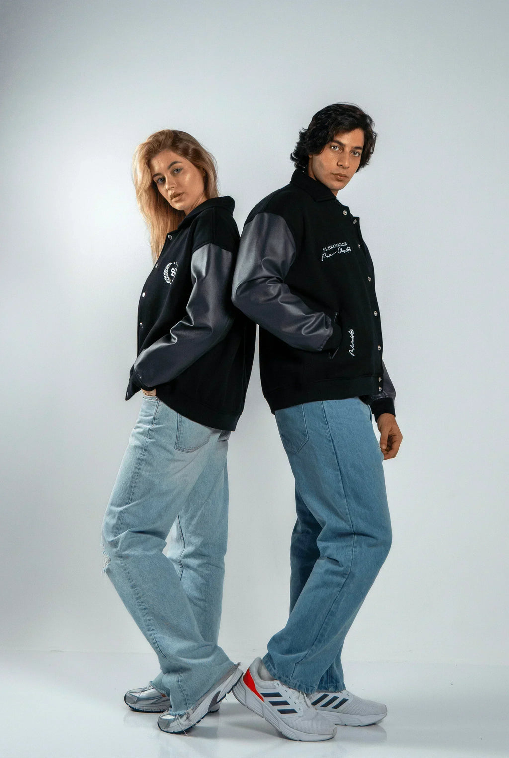 Unisex Slekoo Black Varsity Jacket