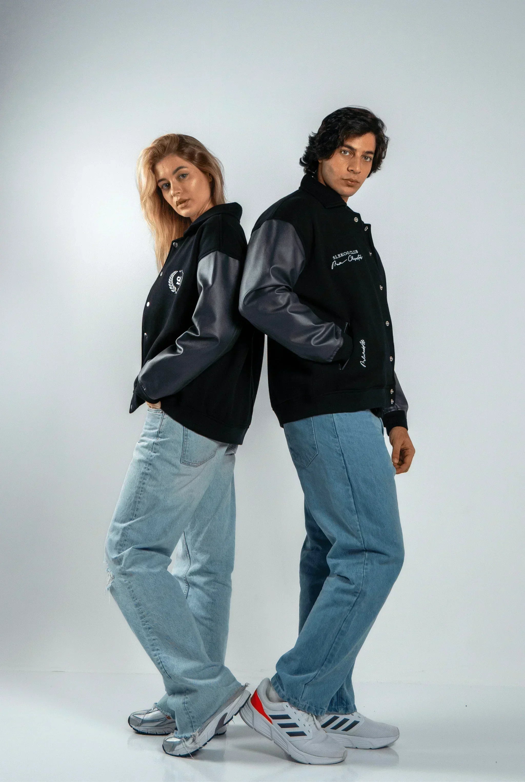 Unisex Slekoo Black Varsity Jacket