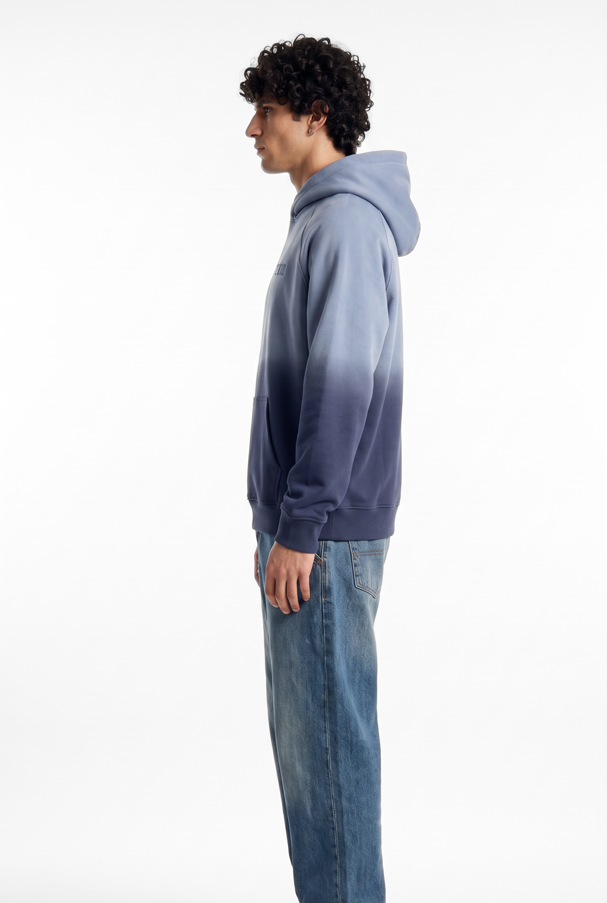 Unisex Faded Washed Oversize Hoodie Dark Navy Blue Edition