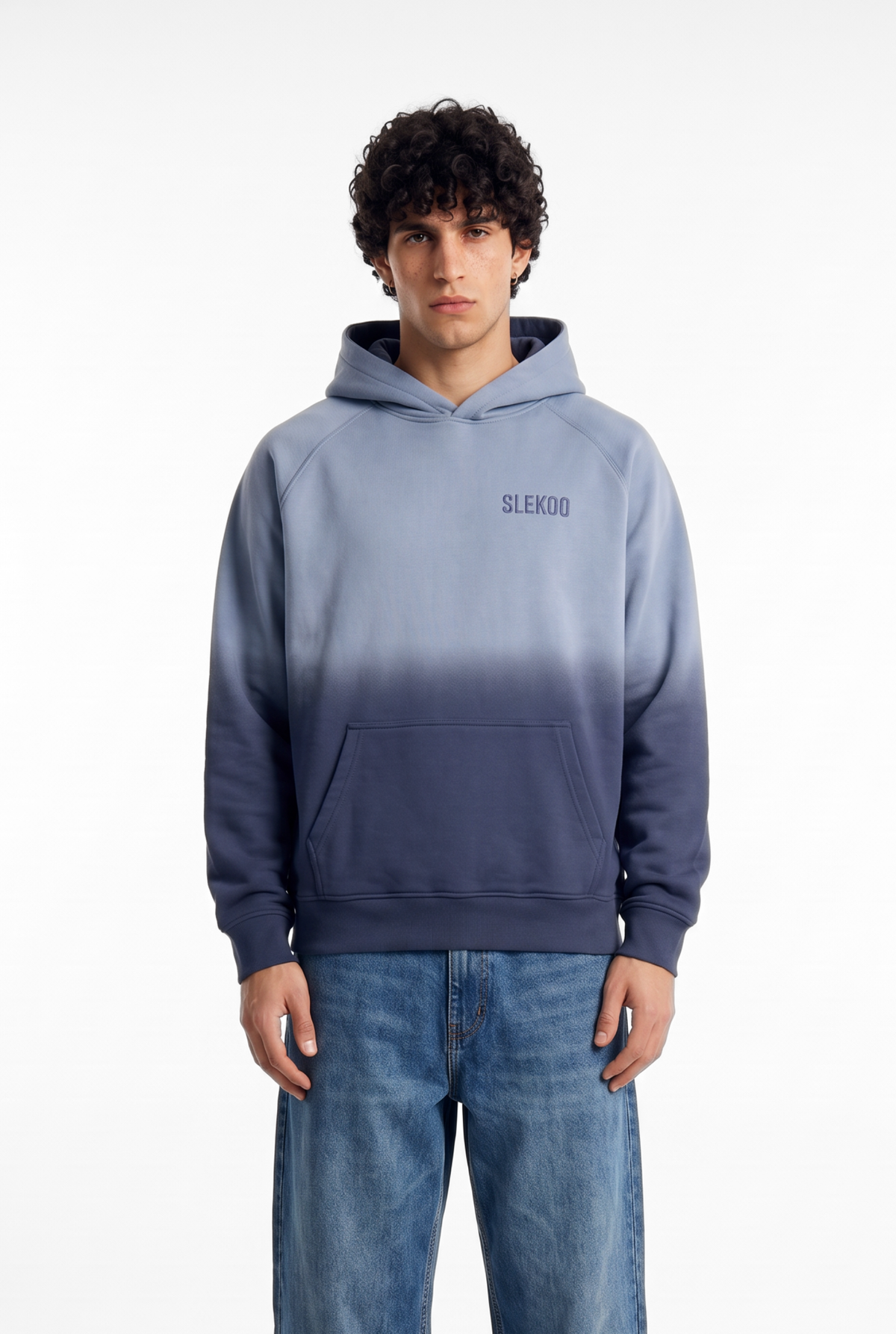 Unisex Faded Washed Oversize Hoodie Dark Navy Blue Edition