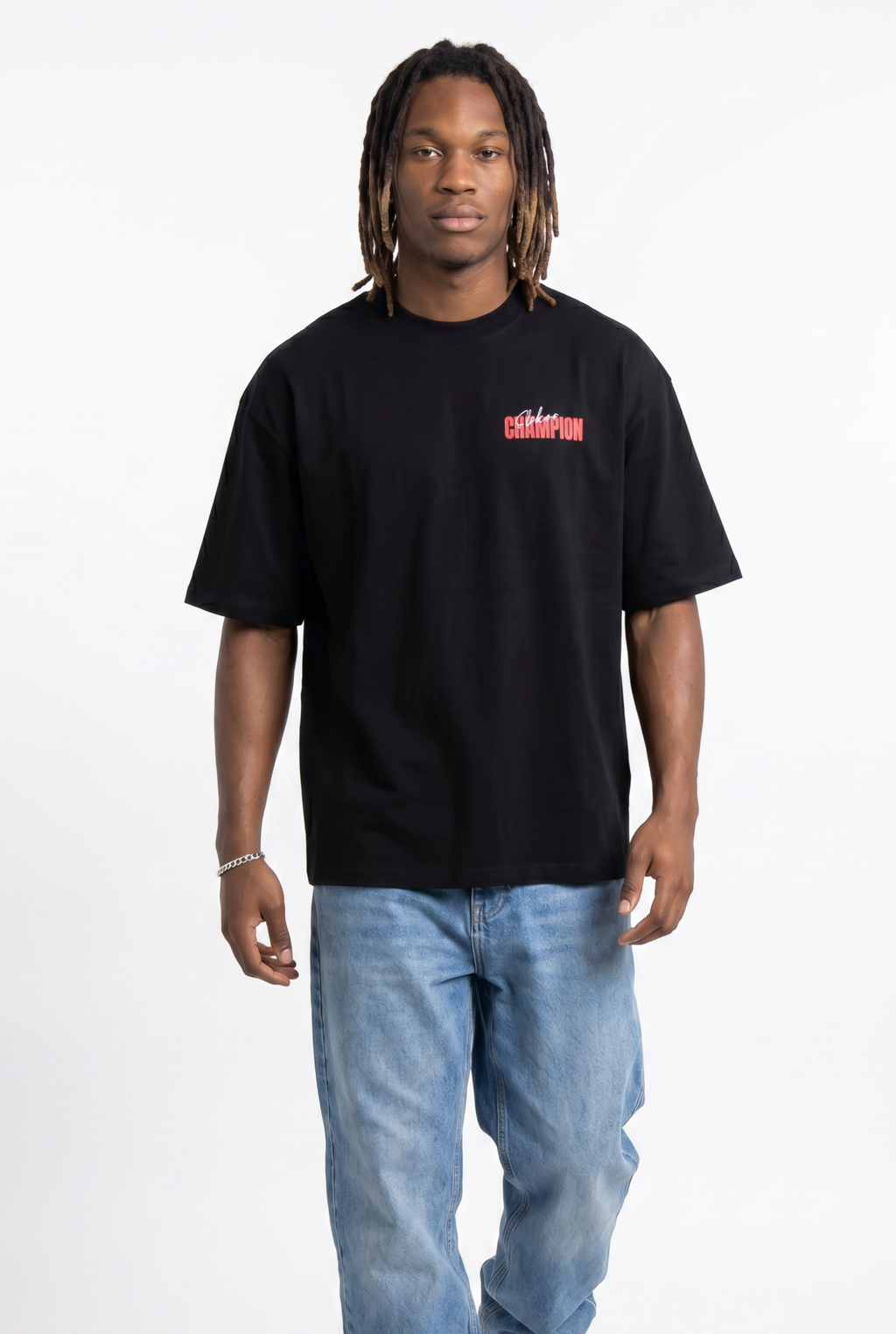 Slekoo Champion Black Unisex Oversize T-Shirt