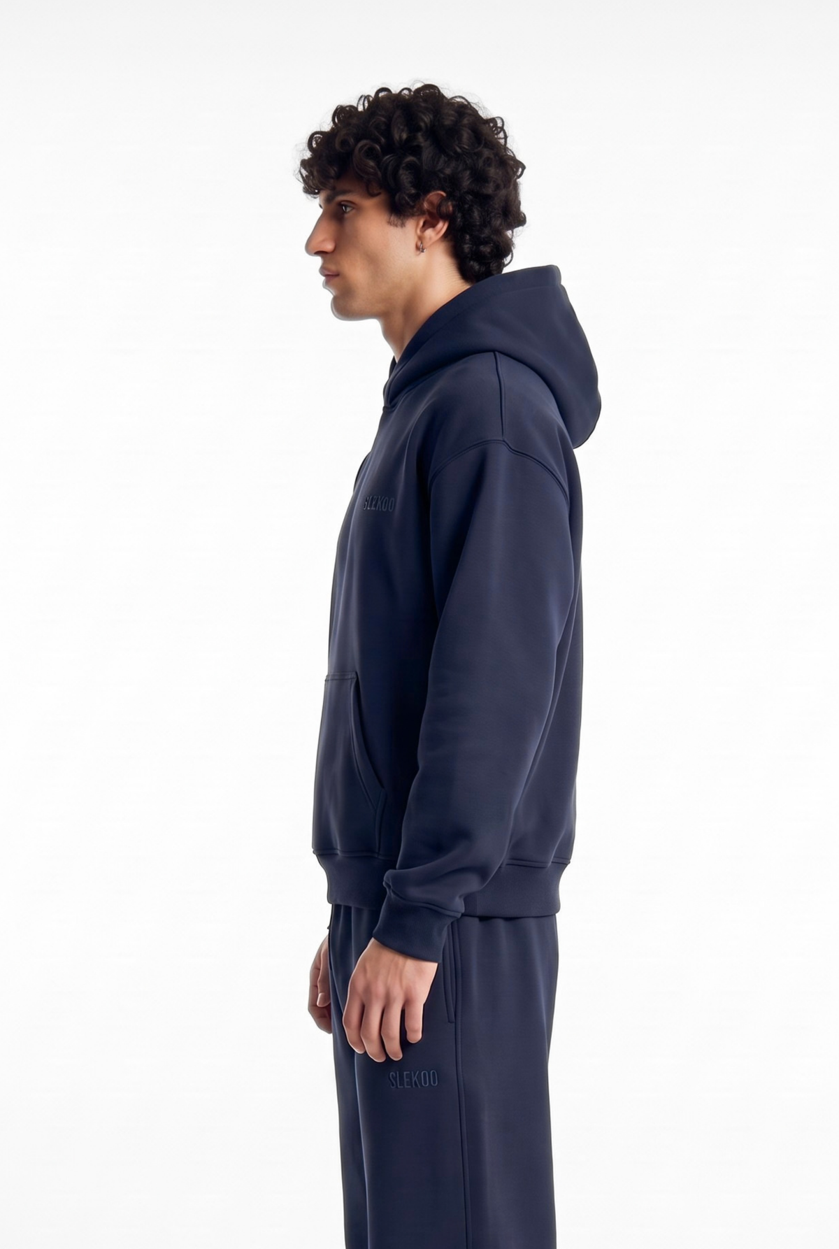 Basics Unisex Dark Navy Tracksuit Oversize Hoodie & Baggy Sweatpants