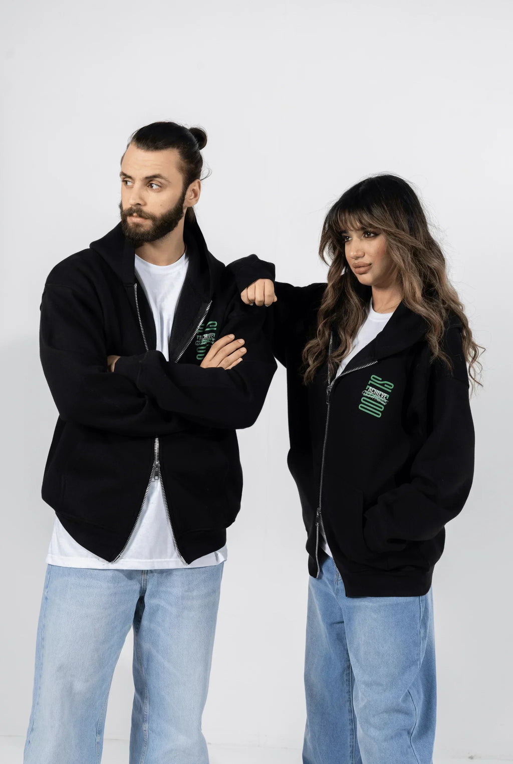 Unisex Achievers Oversize Zipper Hoodie