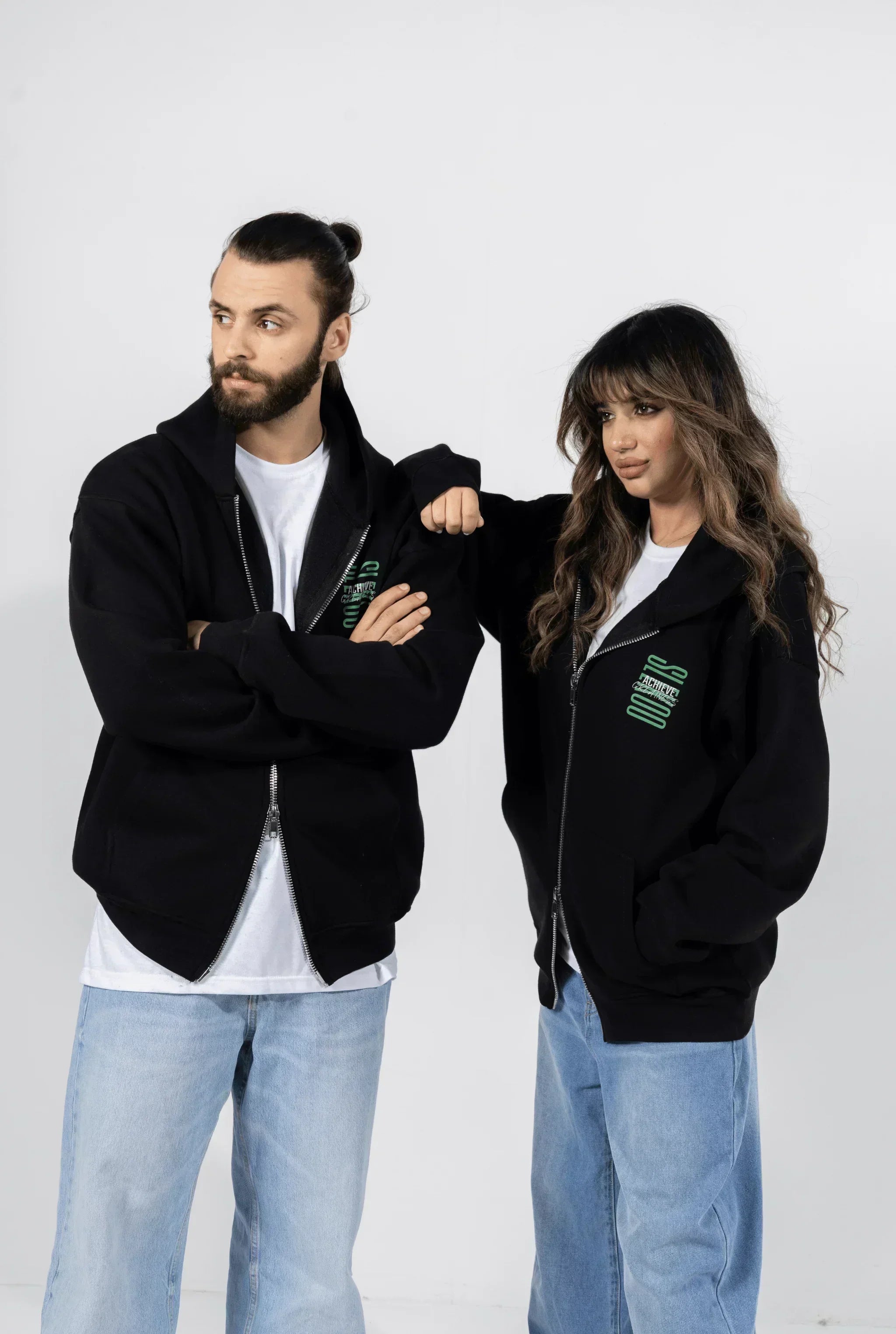 Unisex Achievers Oversize Zipper Hoodie