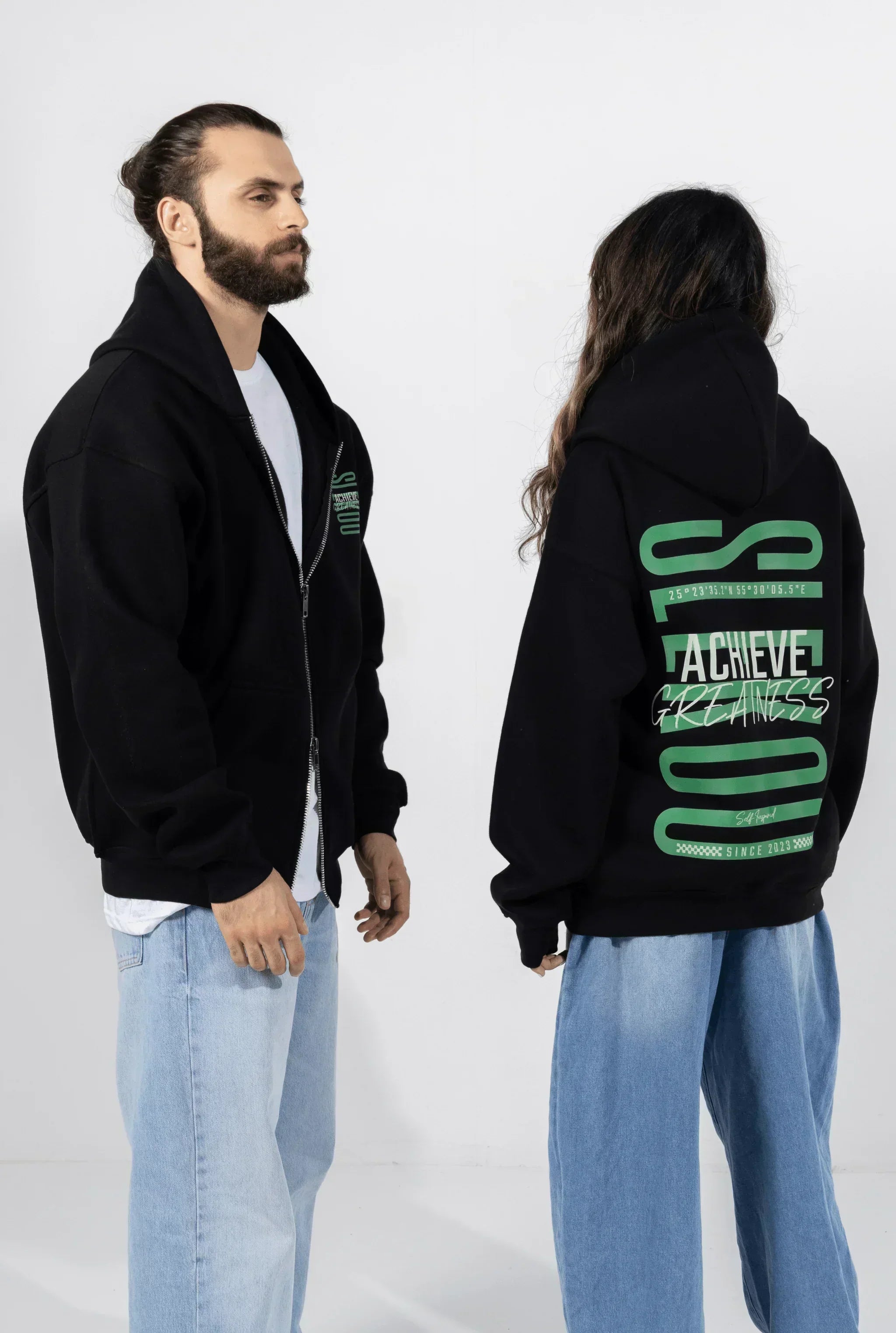 Unisex Achievers Oversize Zipper Hoodie