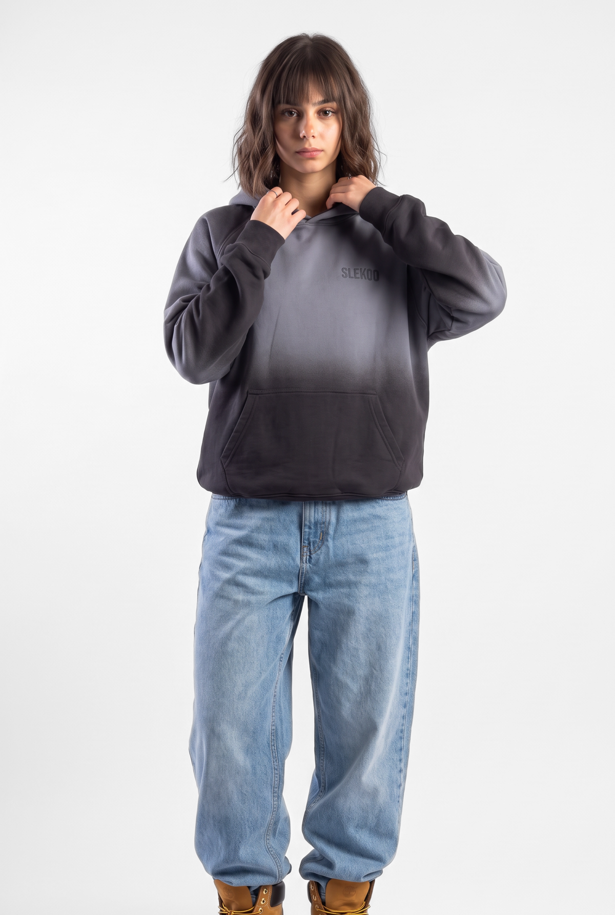 Unisex Faded Washed Oversize Hoodie Dark Gray Edition