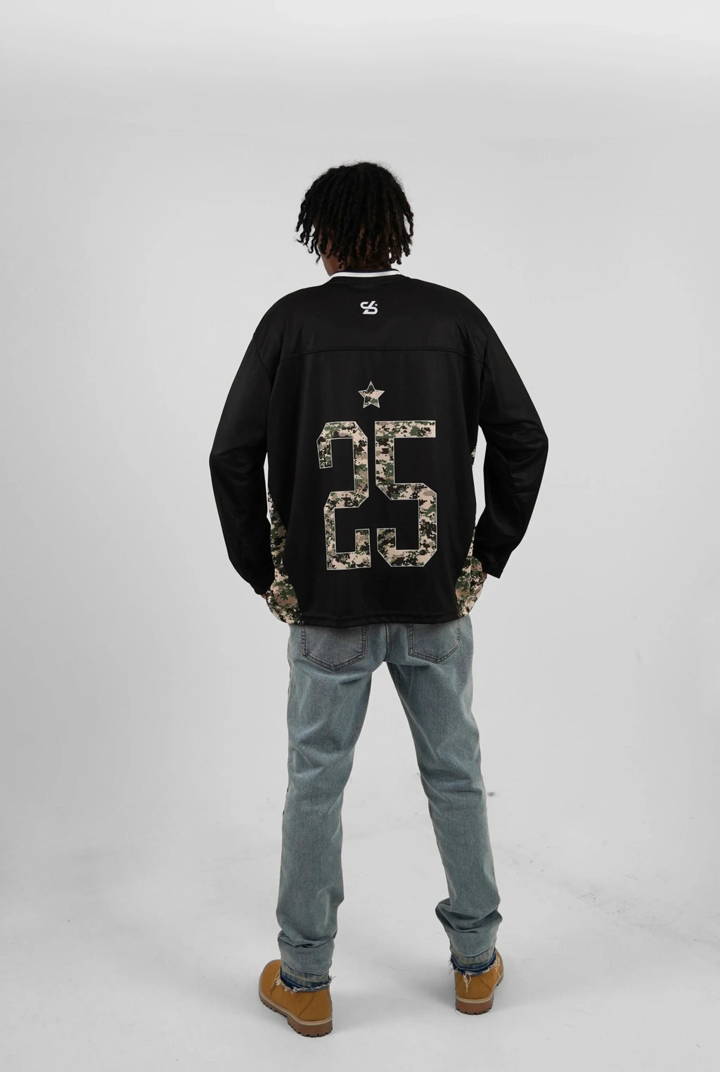 Unisex Camo Long Sleeve Oversize Jersey Black Edition