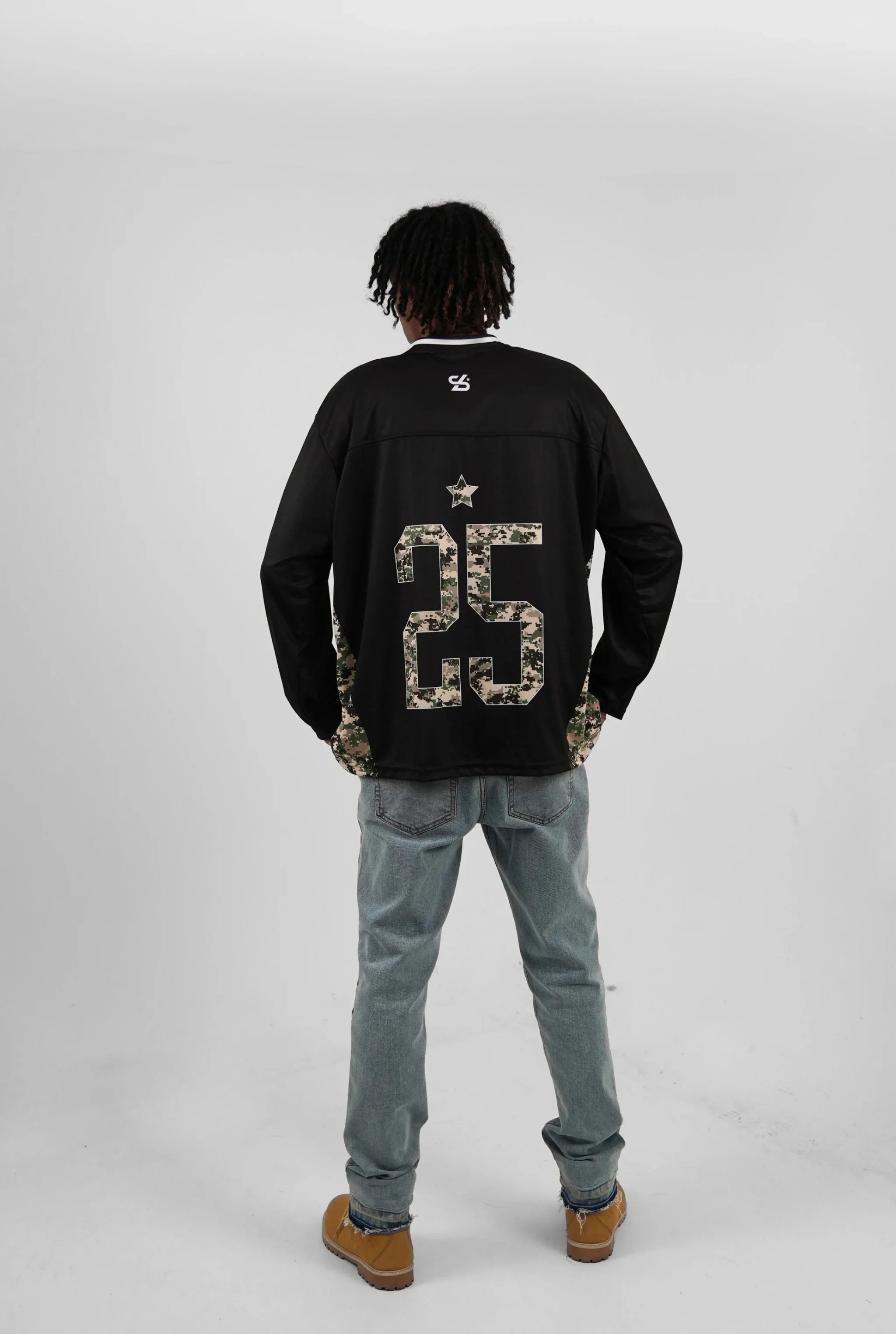 Unisex Camo Long Sleeve Oversize Jersey Black Edition