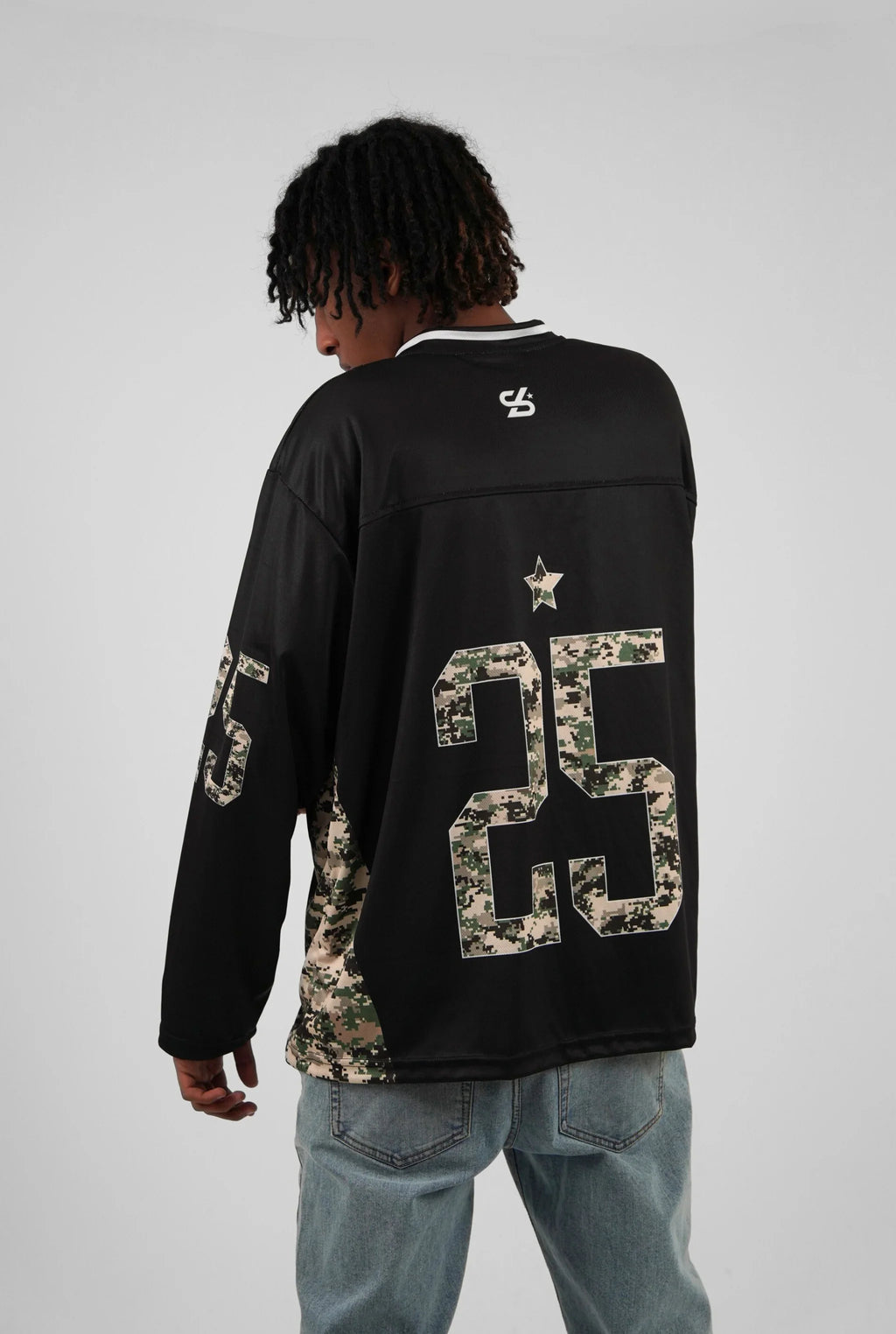 Unisex Camo Long Sleeve Oversize Jersey Black Edition