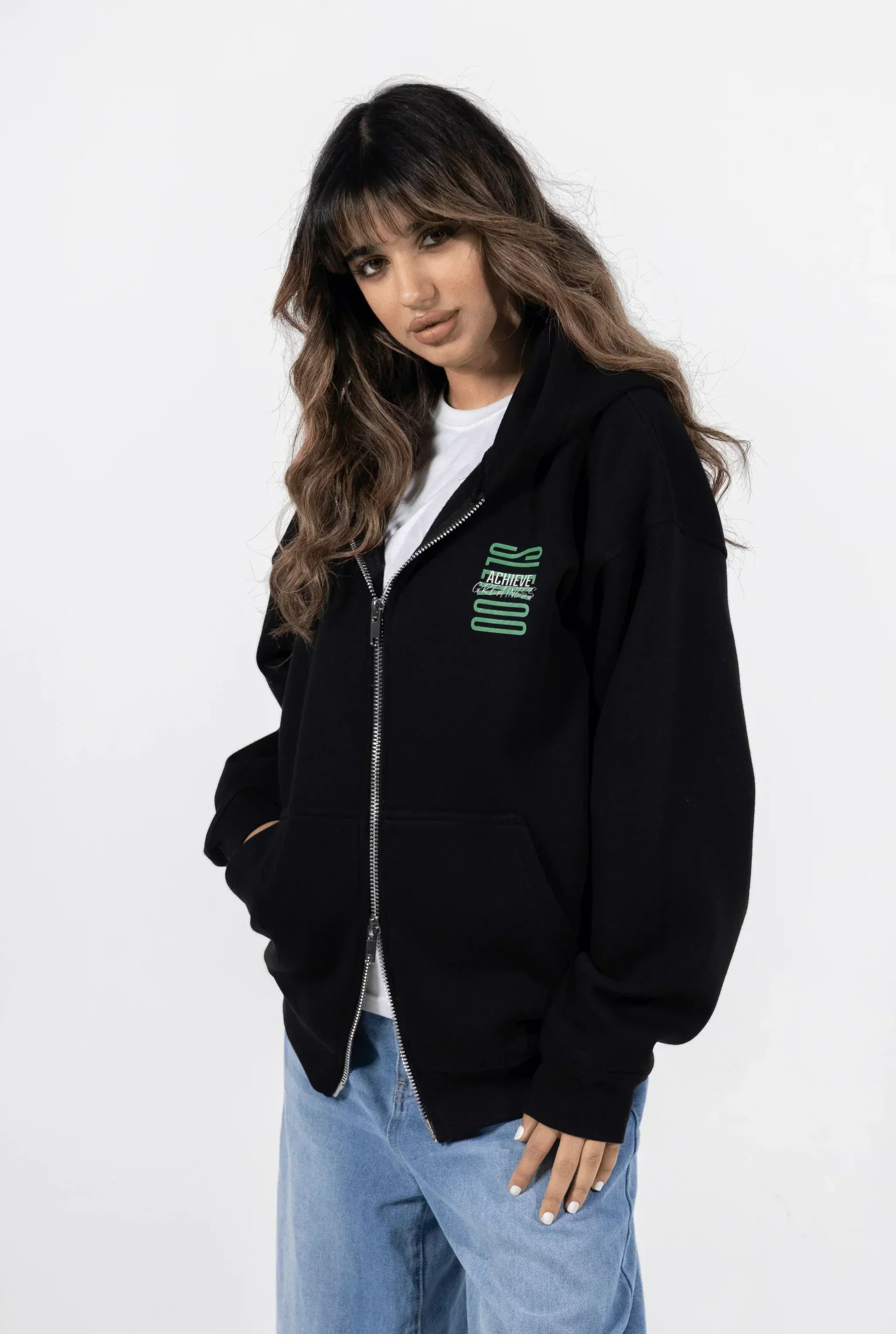 Unisex Achievers Oversize Zipper Hoodie