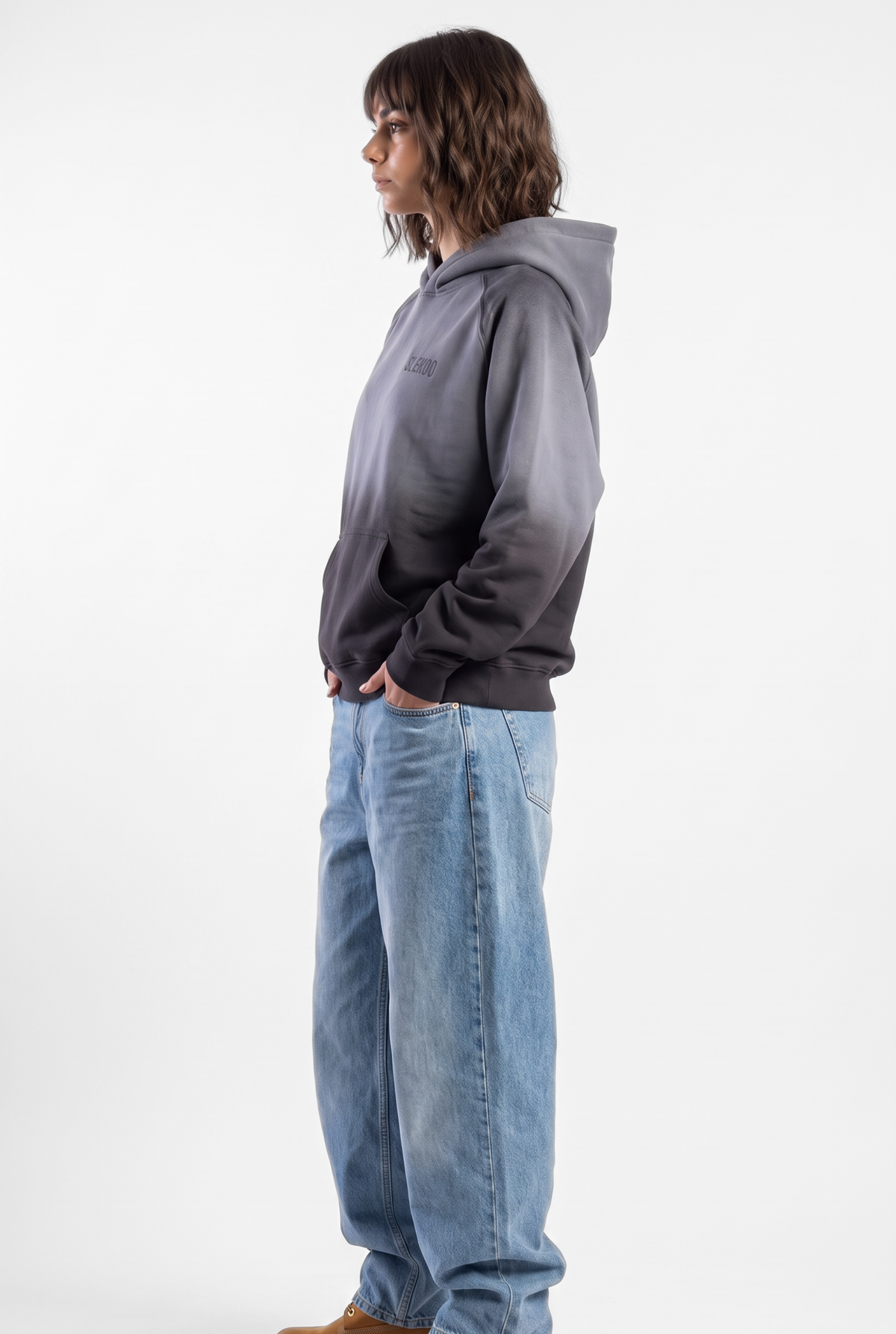 Unisex Faded Washed Oversize Hoodie Dark Gray Edition