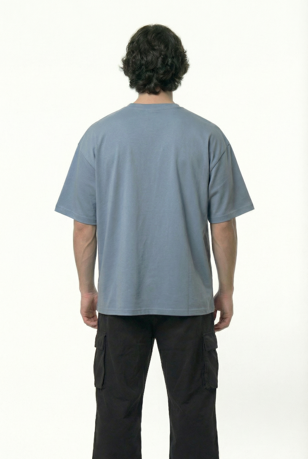 Basic Sliver Oversize T-Shirt & Baggy Cargo Pants Set