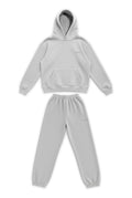 Basics Unisex Mesh Grey Tracksuit Oversize Hoodie & Closed Bottom Sweatpants V1