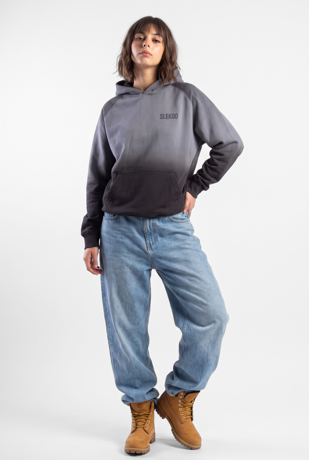 Unisex Faded Washed Oversize Hoodie Dark Gray Edition