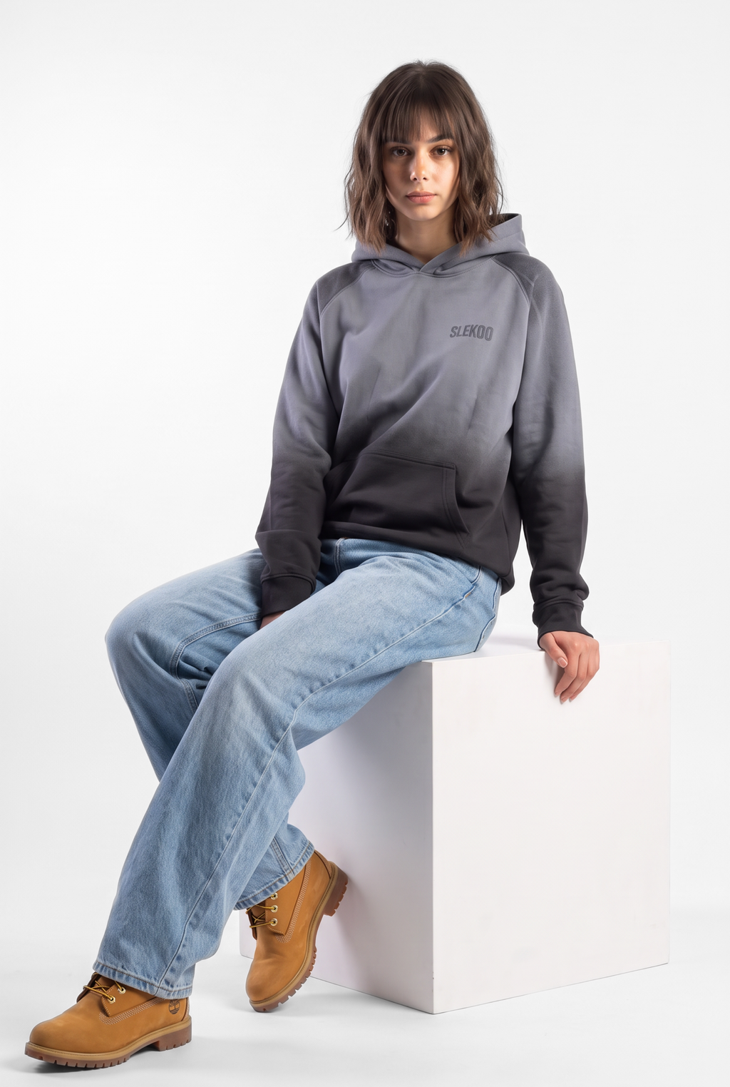 Unisex Faded Washed Oversize Hoodie Dark Gray Edition