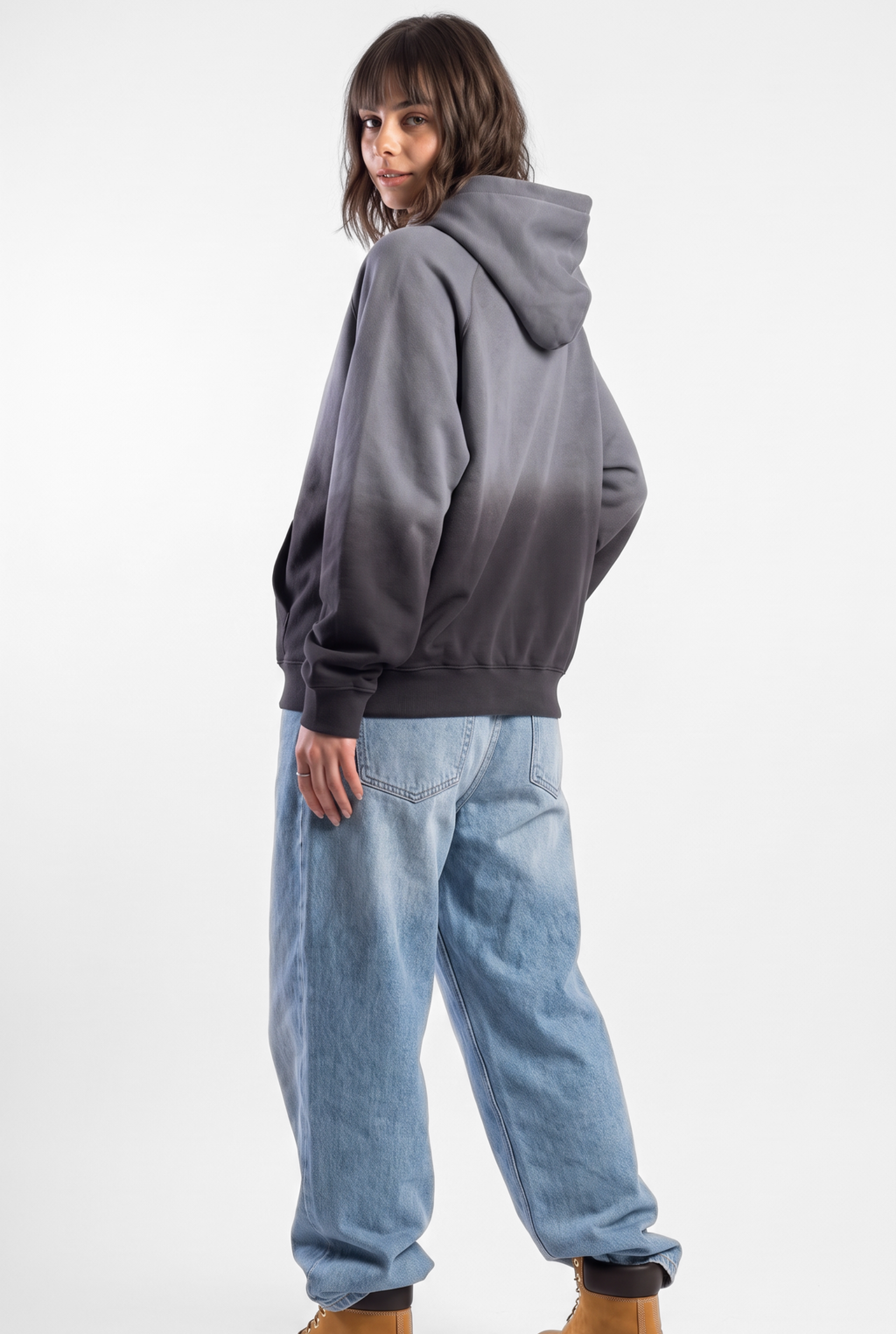 Unisex Faded Washed Oversize Hoodie Dark Gray Edition