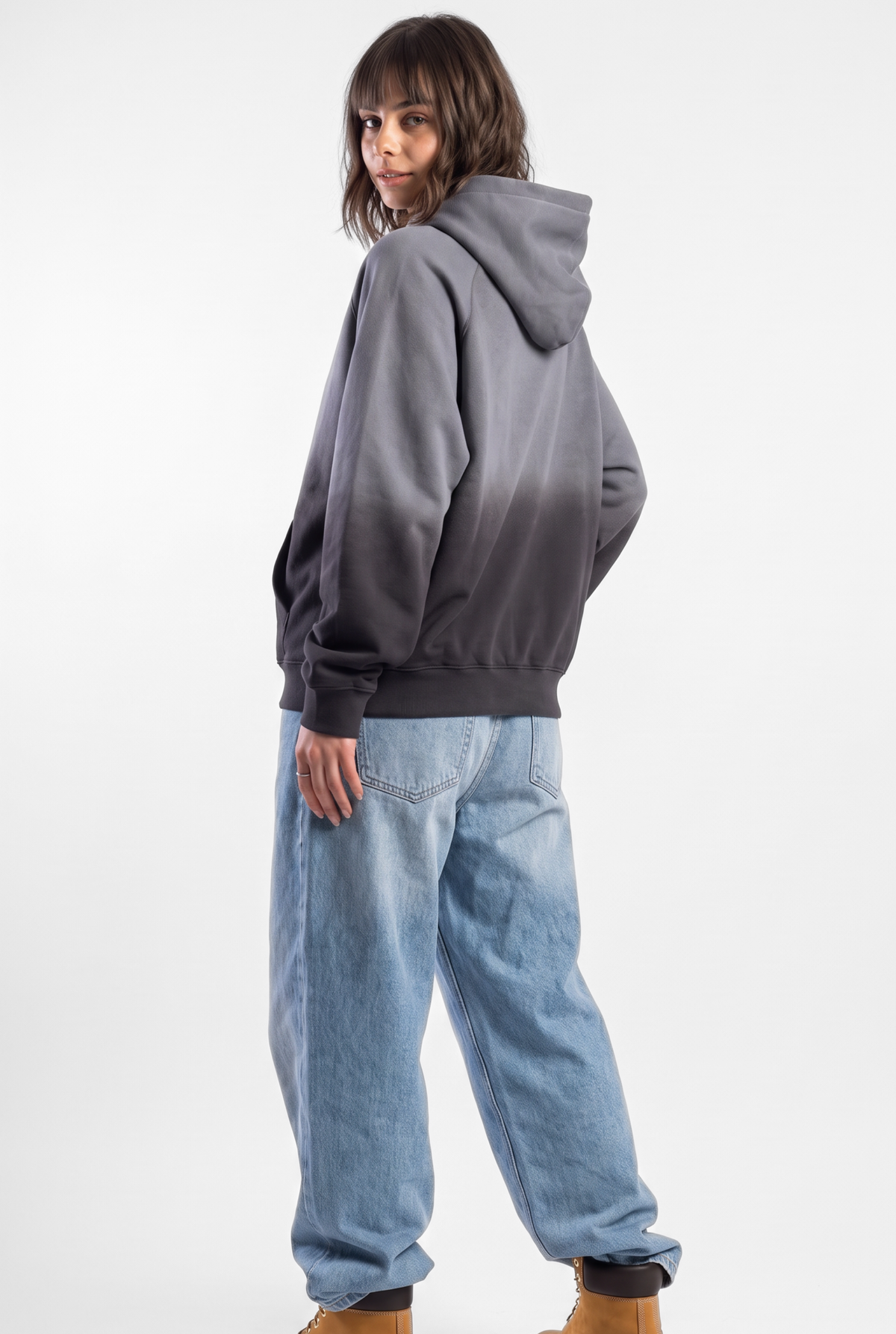 Unisex Faded Washed Oversize Hoodie Dark Gray Edition
