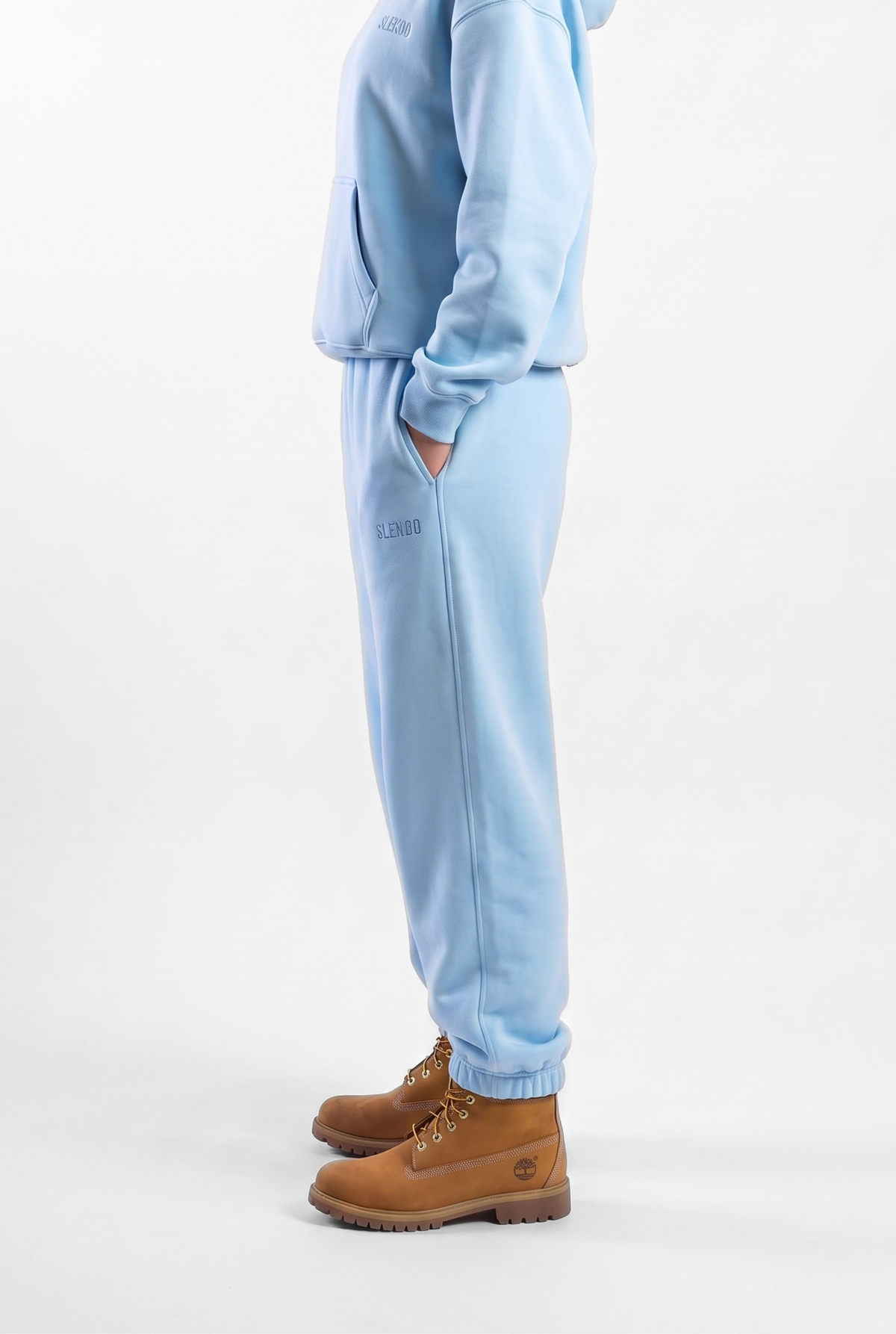 Basics Unisex Baby Blue Tracksuit Oversize Hoodie & Closed Bottom Sweatpants