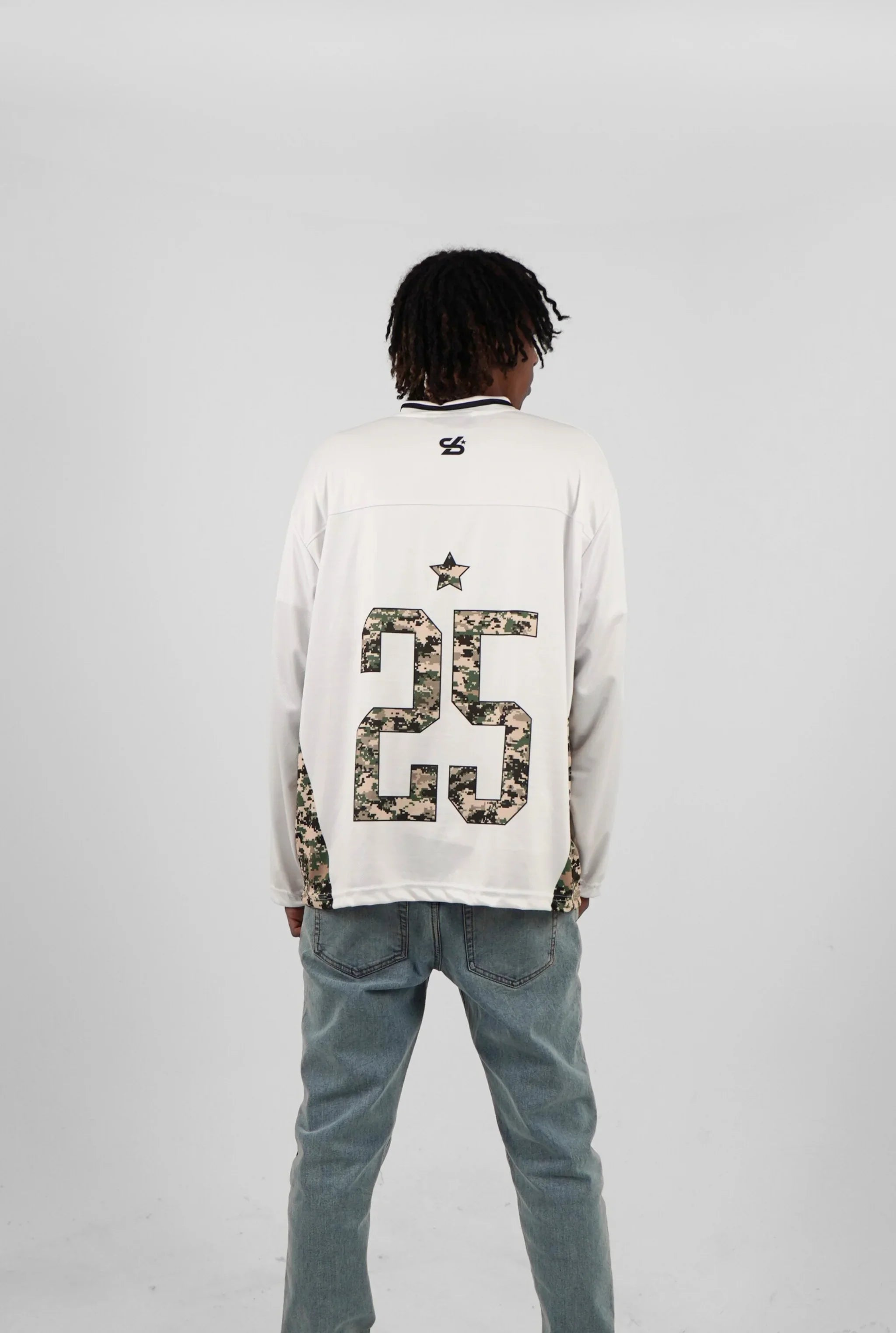 Unisex Camo Long Sleeve Oversize Jersey White Edition