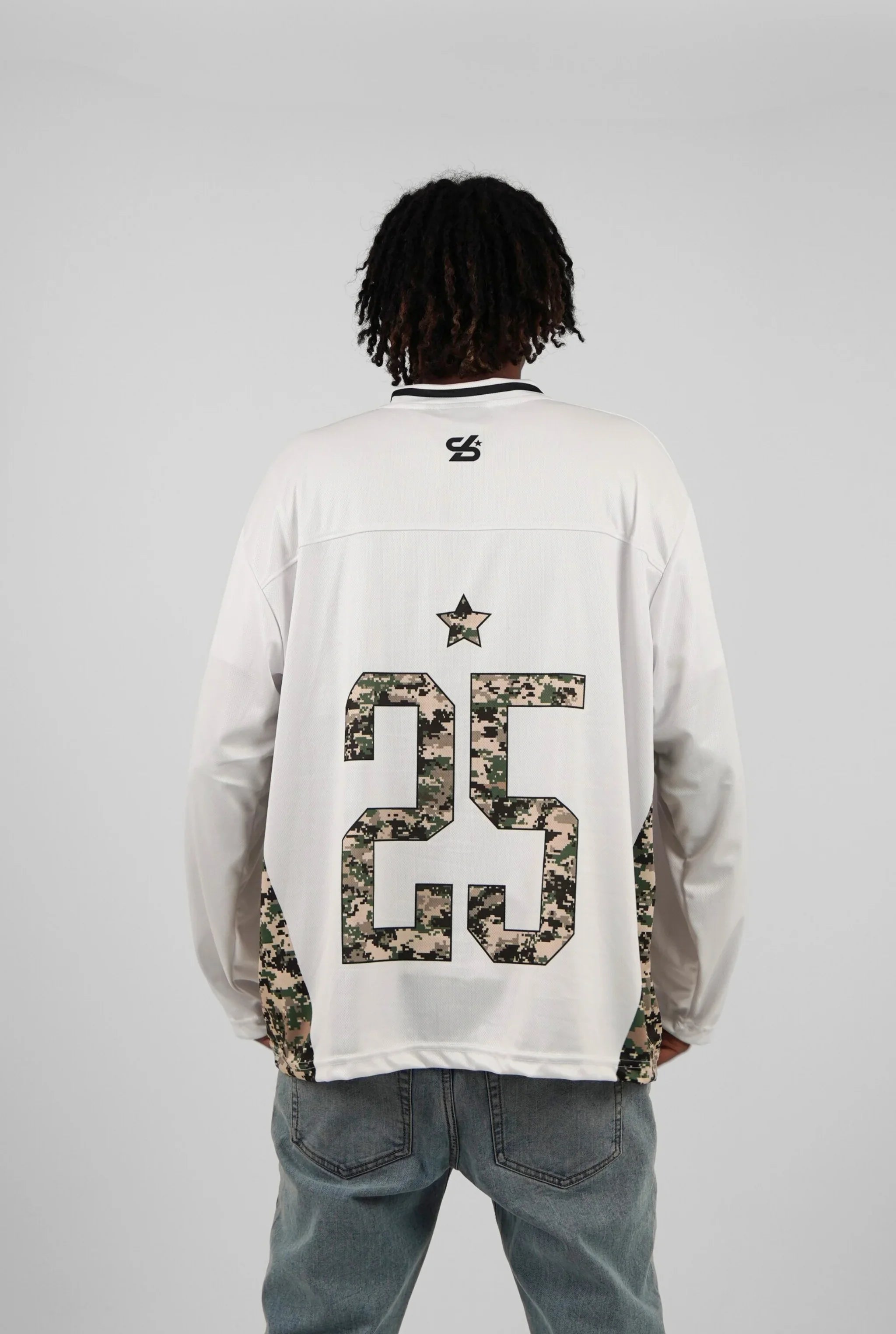 Unisex Camo Long Sleeve Oversize Jersey White Edition