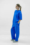 Unisex Blue Oversize Relaxed Fit T-shirt & Baggy Pants Set