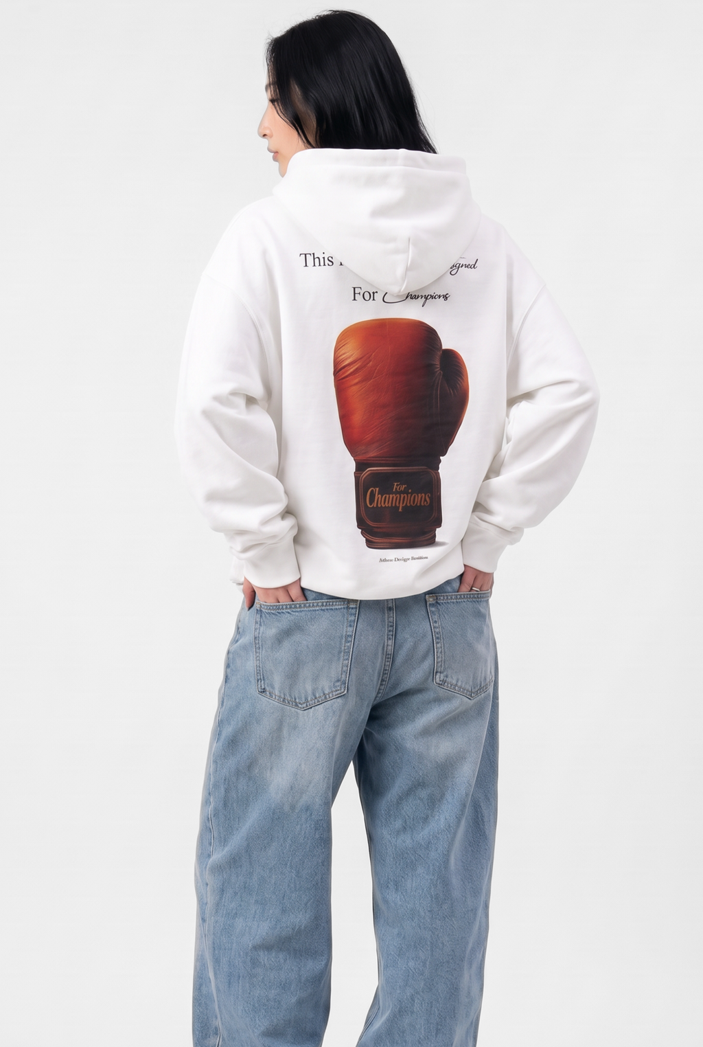 Champions White Unisex Oversize Hoodie