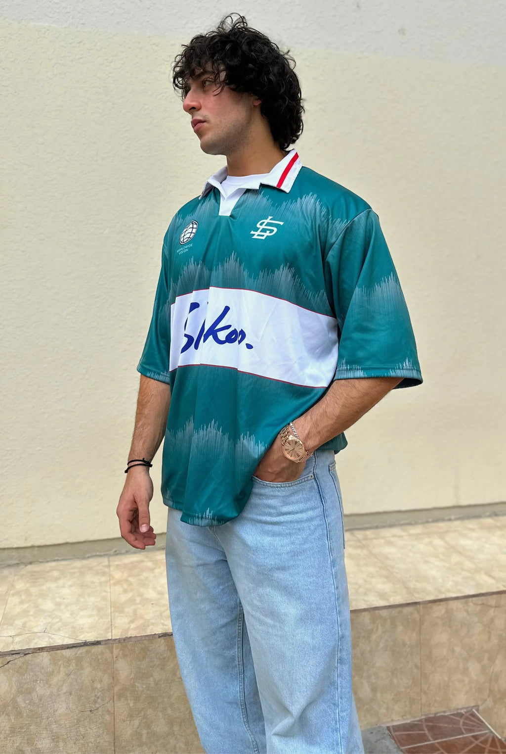 Unisex Slekoo Club Polo Oversize Jersey Teal Edition