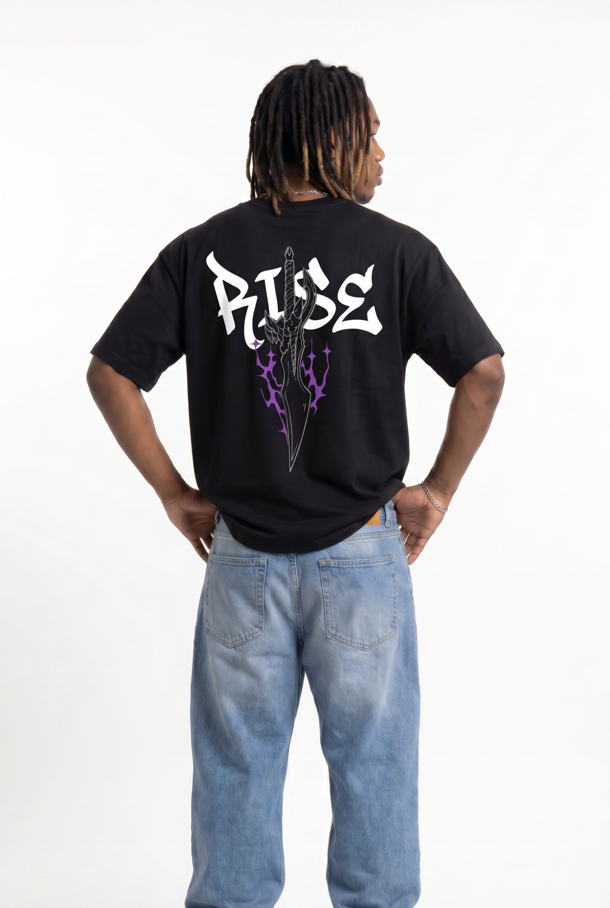 Rise Black Unisex Oversize T-Shirt