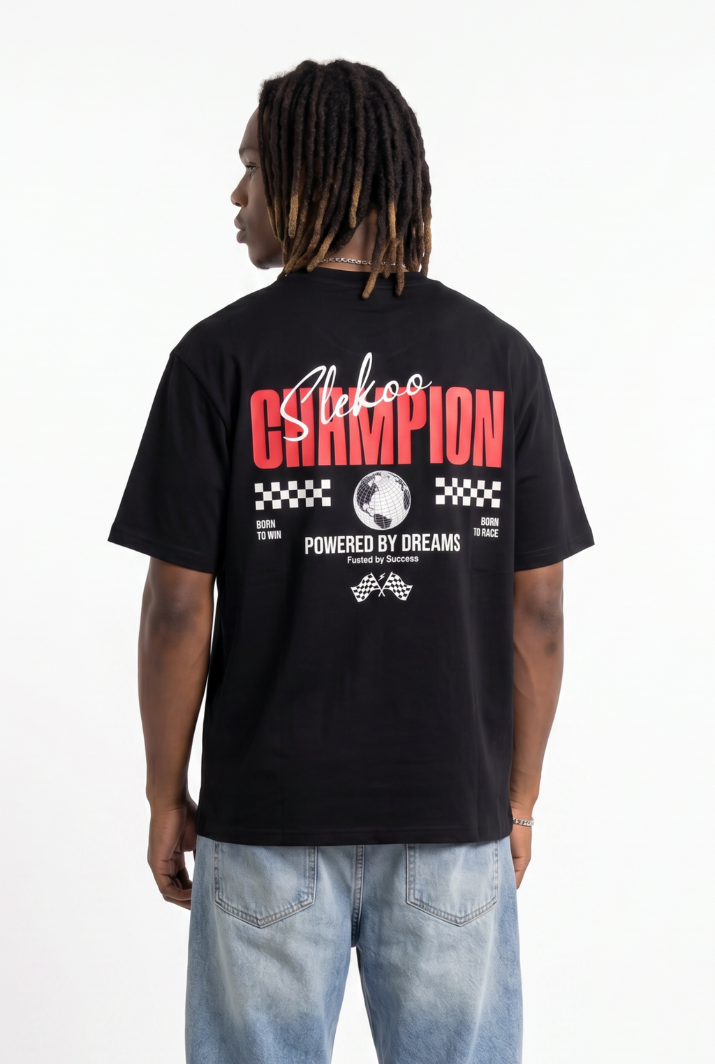Slekoo Champion Black Unisex Oversize T-Shirt