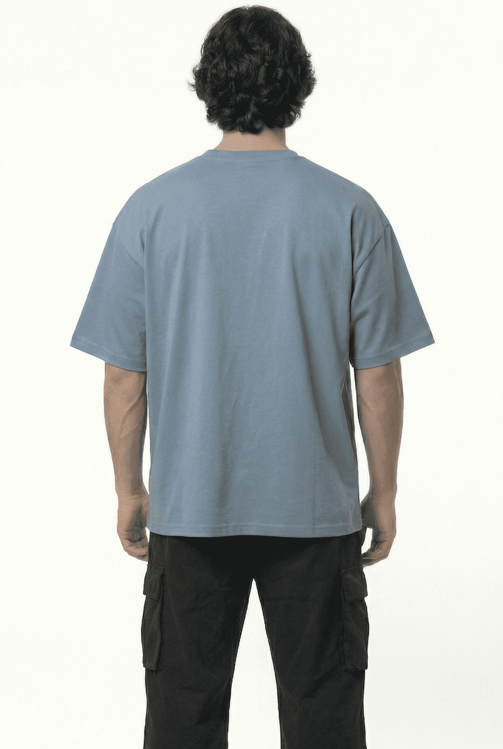Basic Sliver Oversize T-Shirt & Baggy Cargo Pants Set