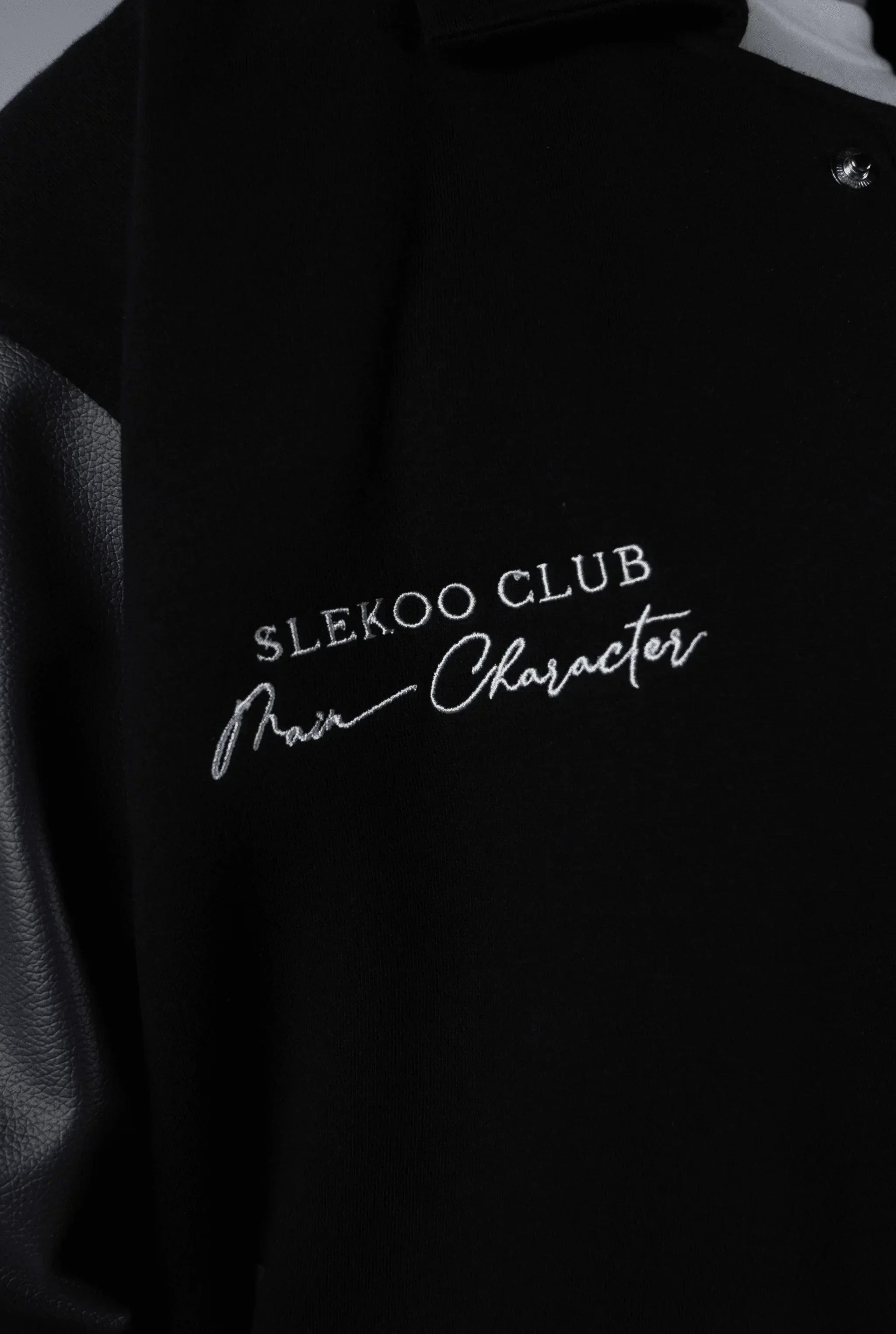 Unisex Slekoo Black Varsity Jacket