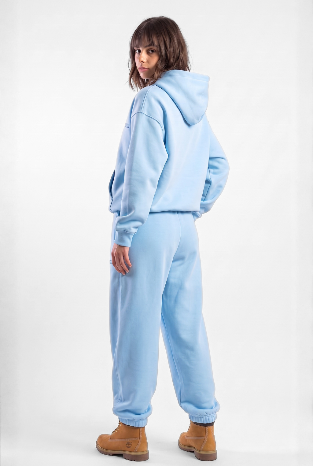 Basics Unisex Baby Blue Tracksuit Oversize Hoodie & Closed Bottom Sweatpants