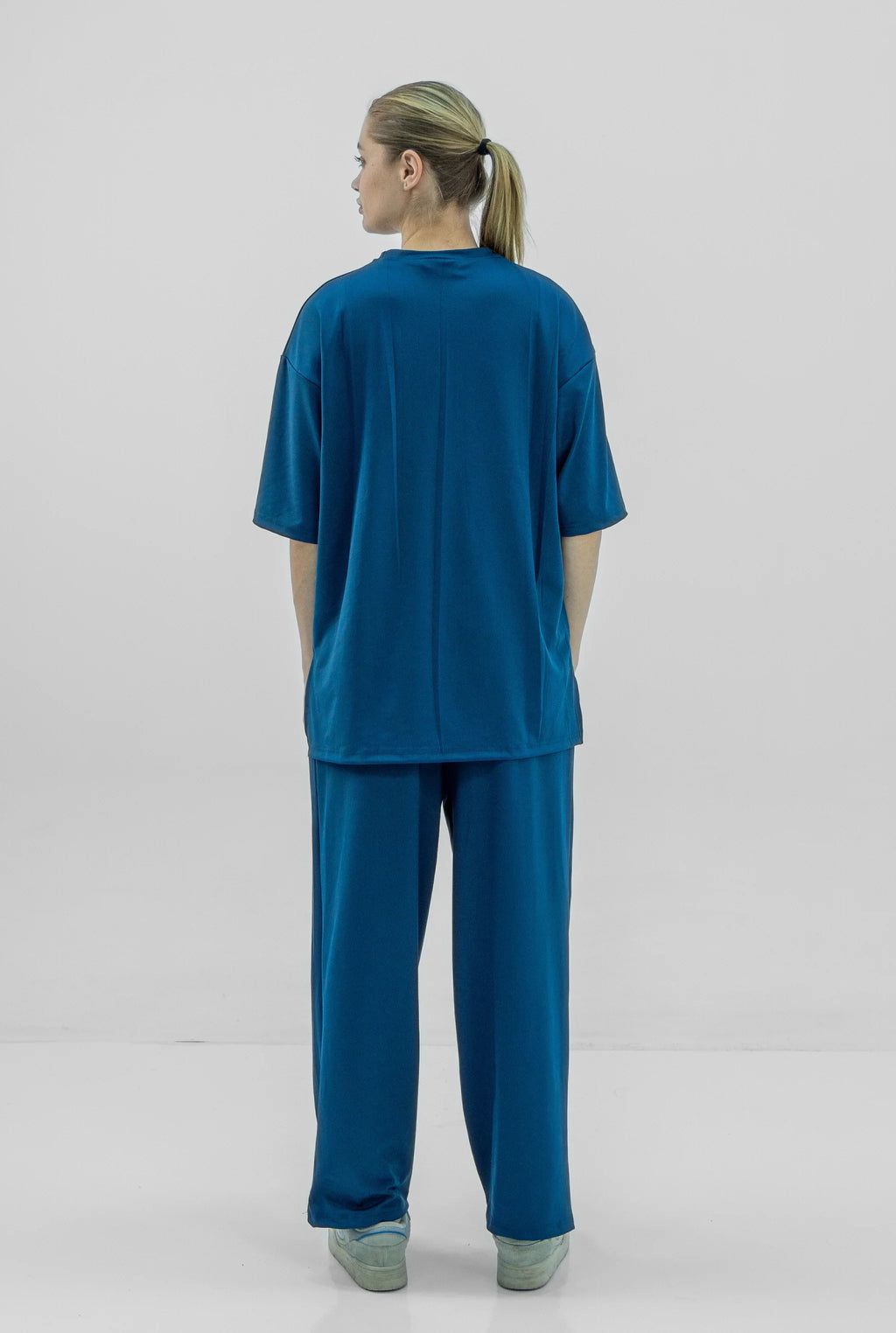 Unisex Teal Oversize Relaxed Fit T-shirt & Baggy Pants Set