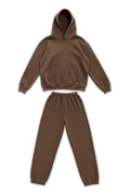 Basics Unisex Brown Tracksuit Oversize Hoodie & Closed Bottom Sweatpants V1