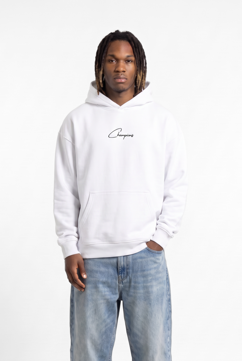 Champions White Unisex Oversize Hoodie