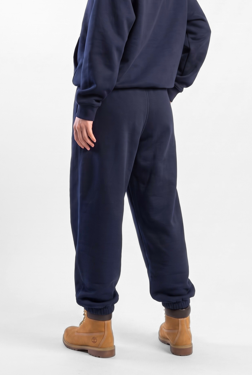 Basics Unisex Dark Navy Tracksuit Oversize Hoodie & Closed Bottom Sweatpants