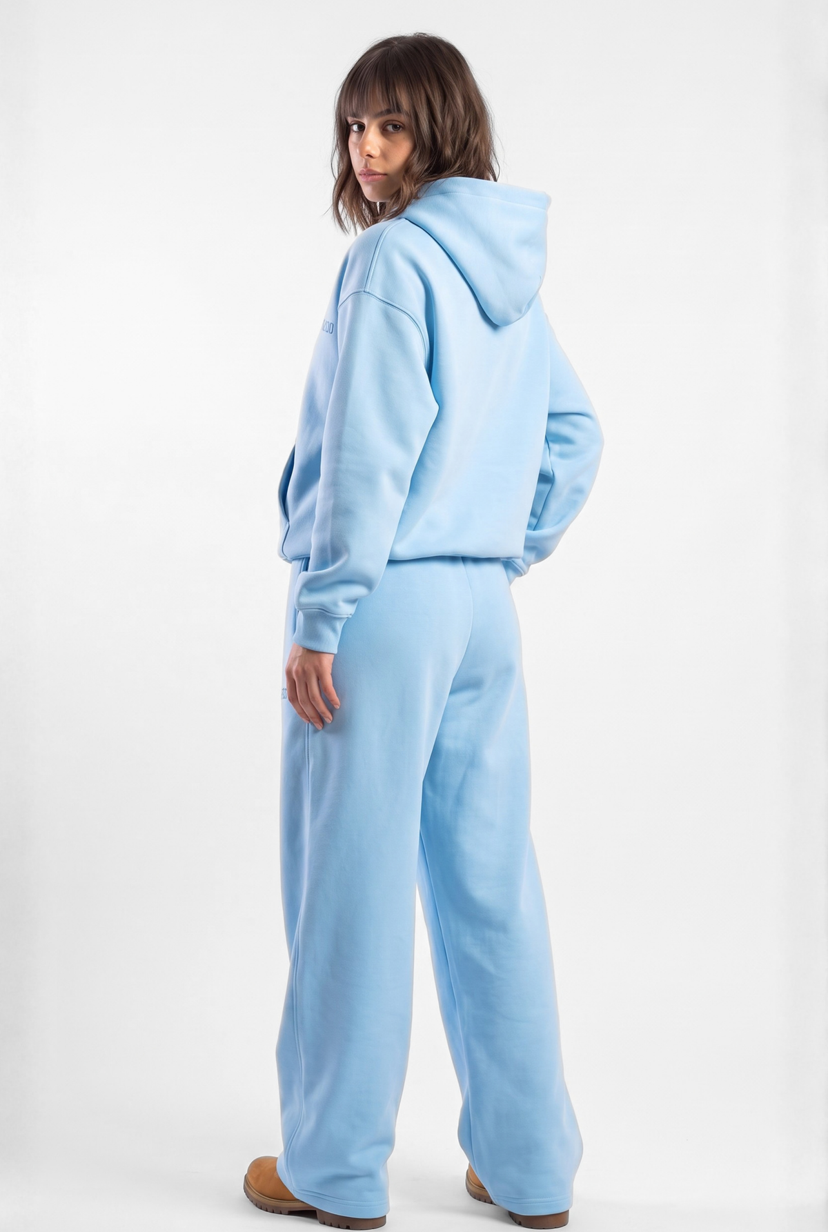 Basics Unisex Baby Blue Tracksuit Oversize Hoodie & Baggy Sweatpants