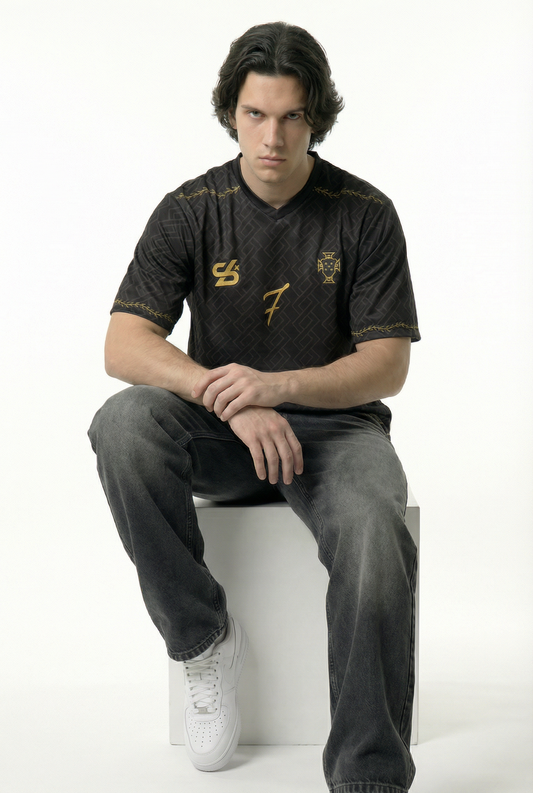 Black Edition Portugal Inspired Oversize Jersey