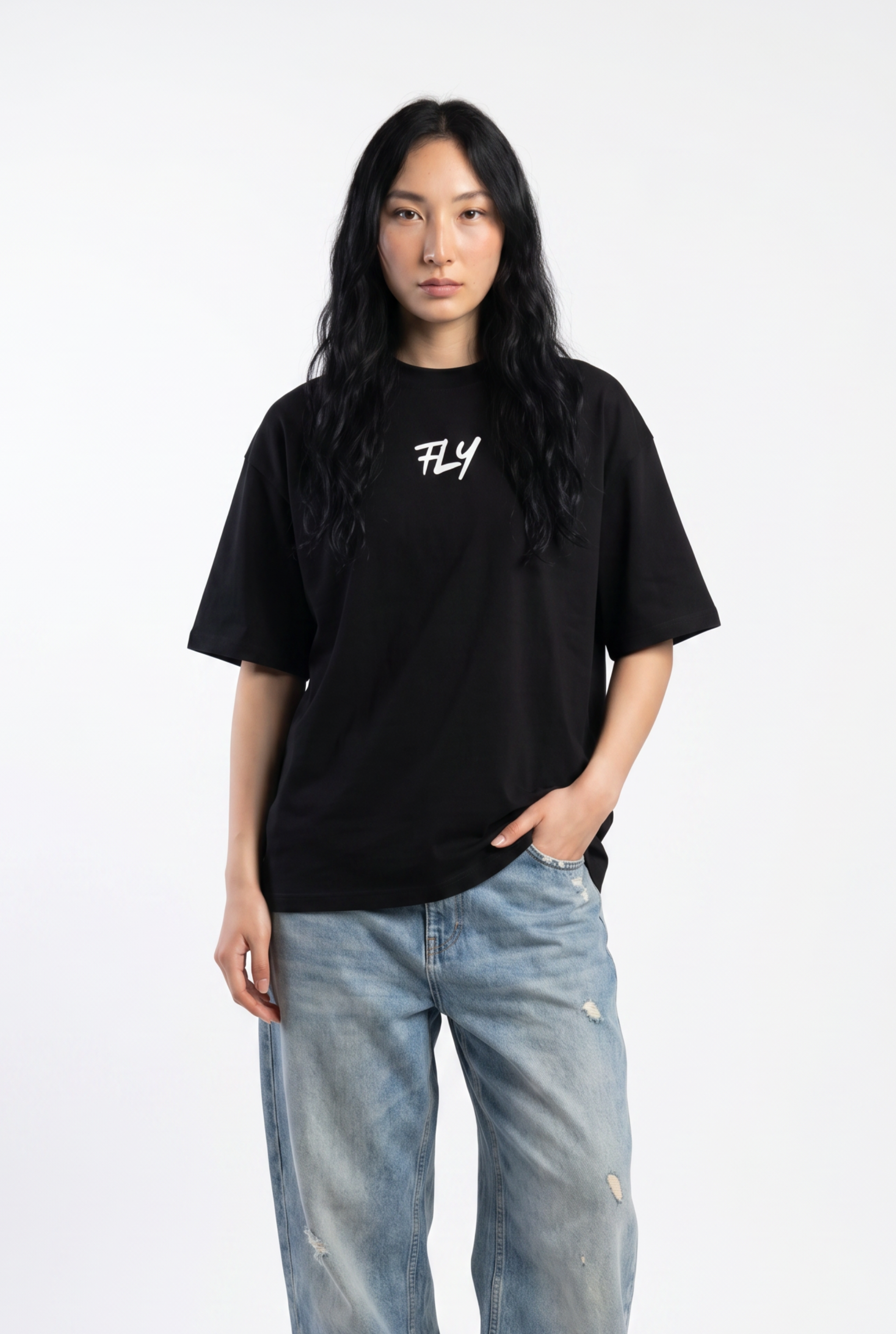 Fly Black Unisex Oversize T-Shirt