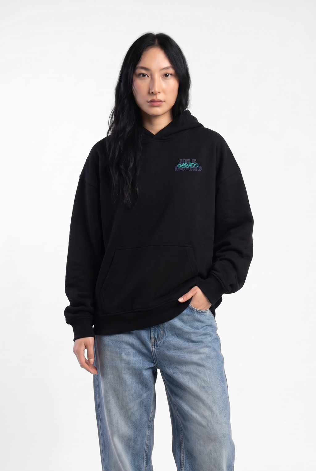 Self Inspired Black Unisex Oversize Hoodie