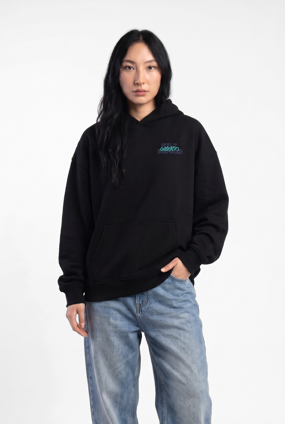 Self Inspired Black Unisex Oversize Hoodie