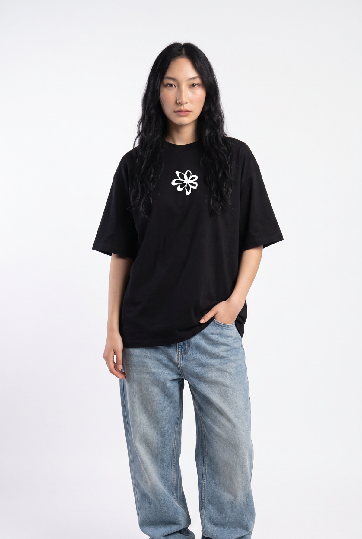 Beyond Art Black Unisex Oversize T-Shirt