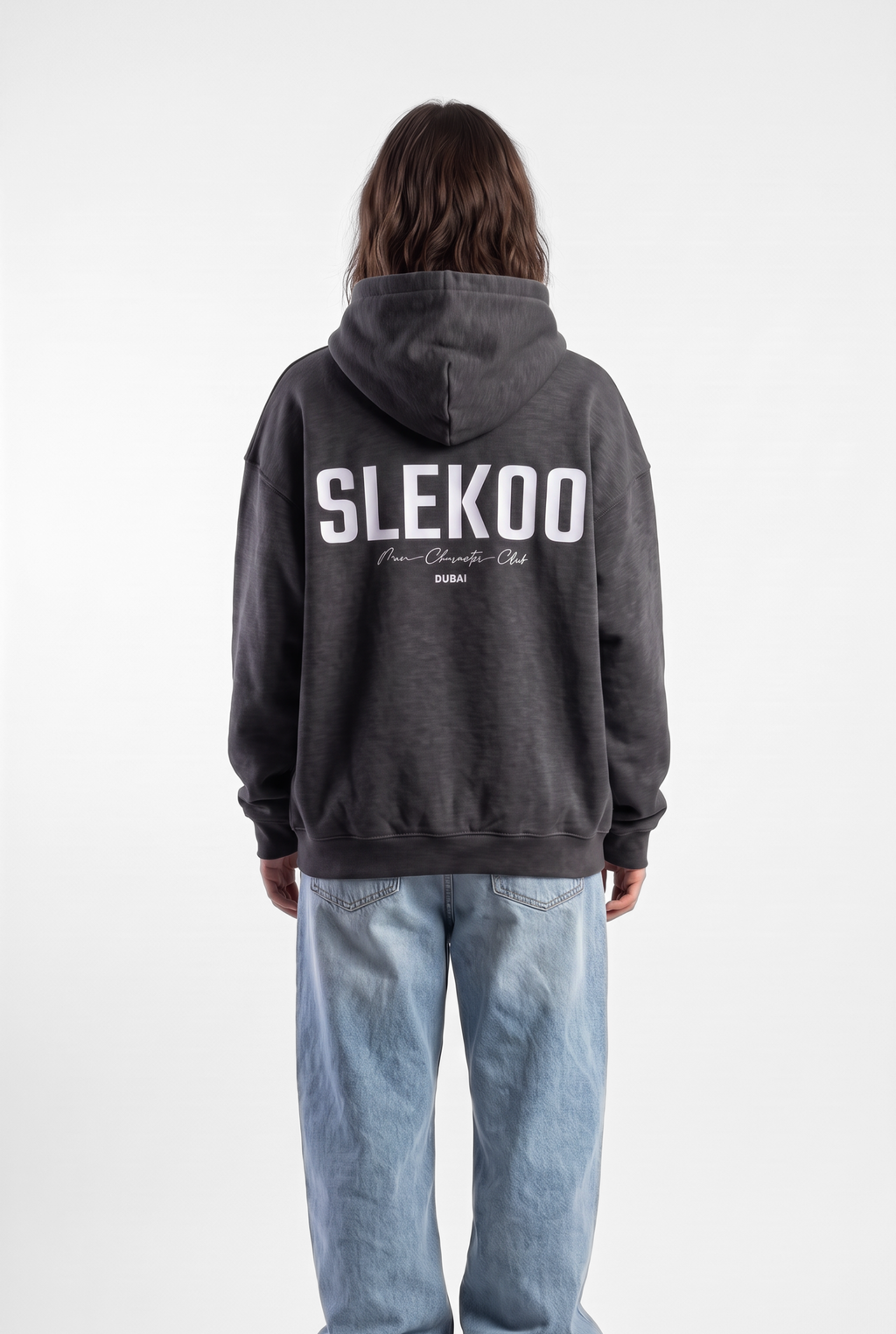 Unisex Stone Grey Oversize Slekoo Hoodie