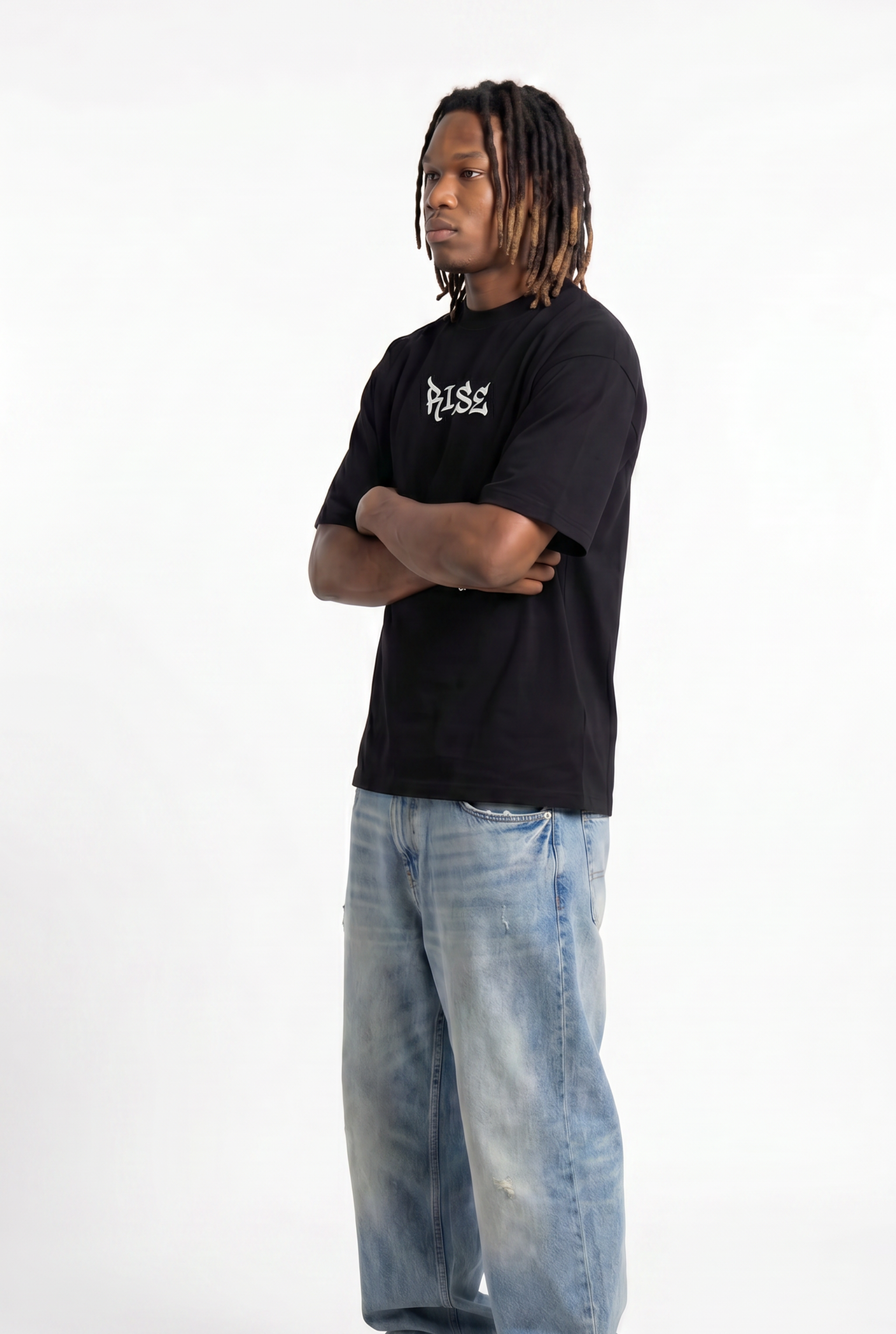 Rise Black Unisex Oversize T-Shirt
