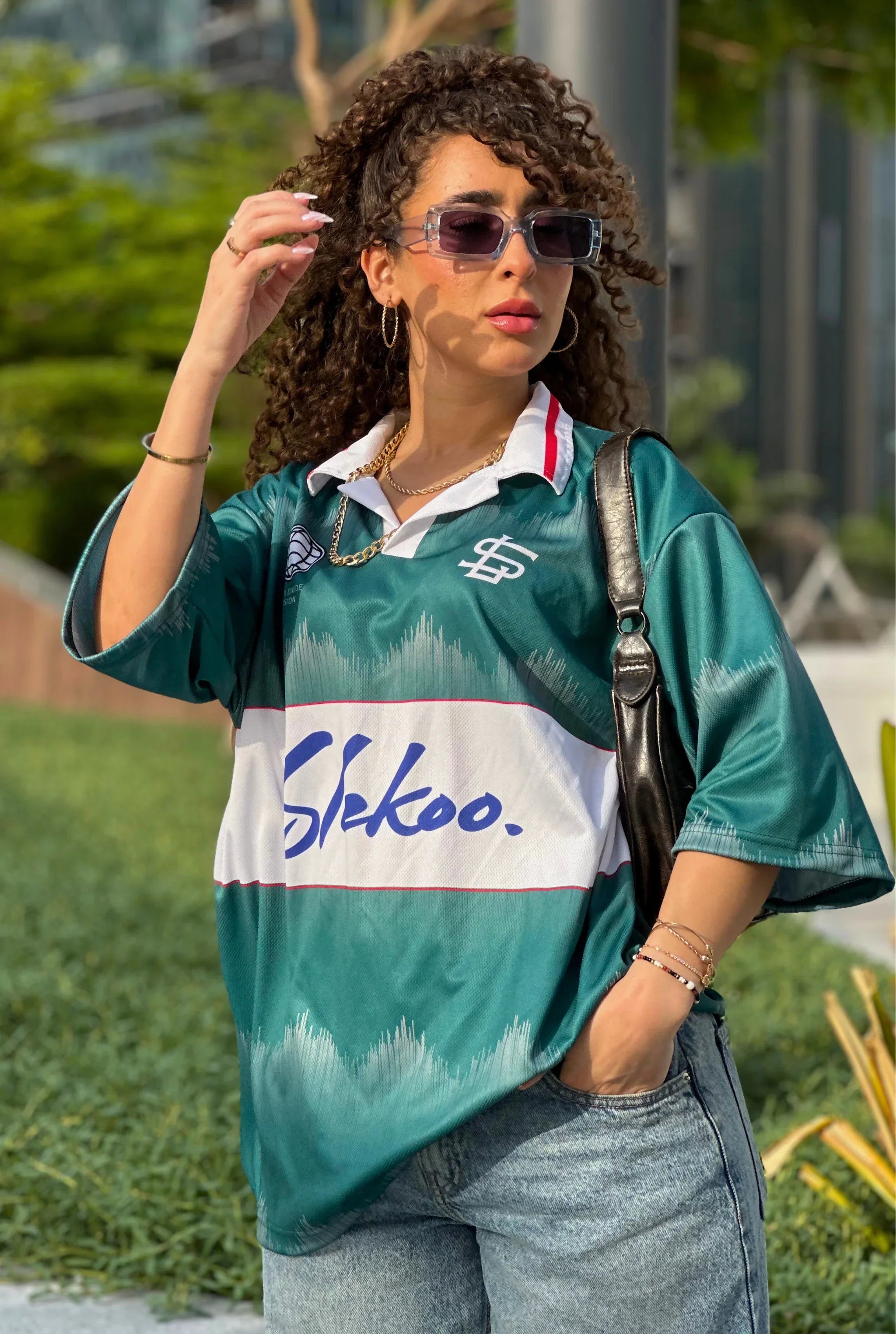 Unisex Slekoo Club Polo Oversize Jersey Teal Edition
