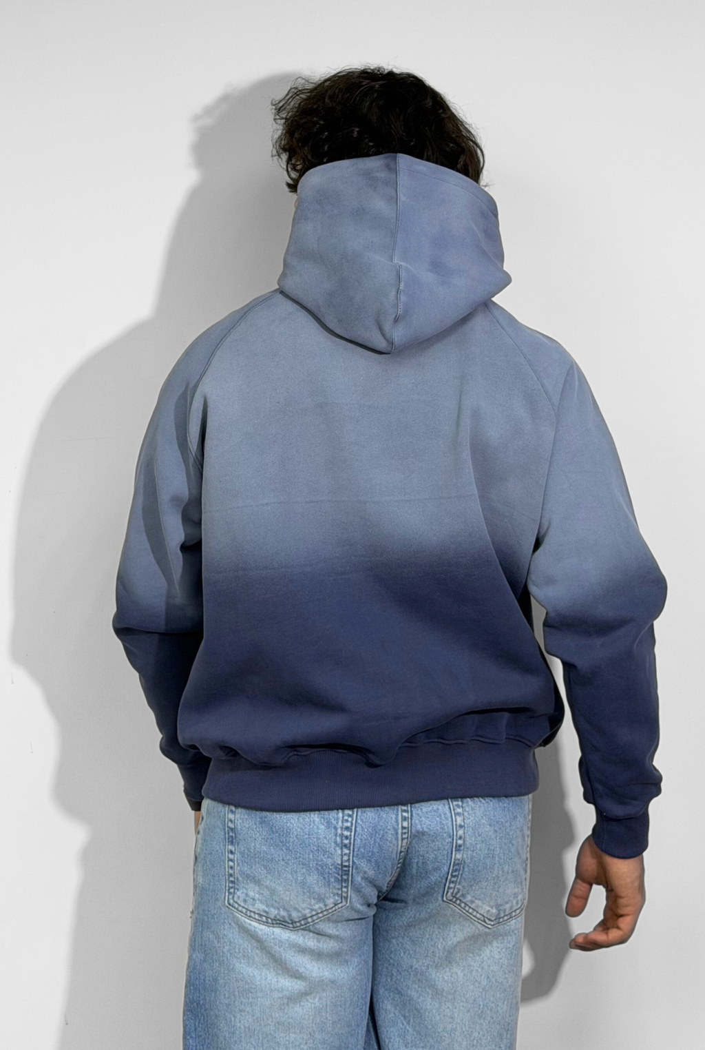Unisex Faded Washed Oversize Hoodie Dark Navy Blue Edition
