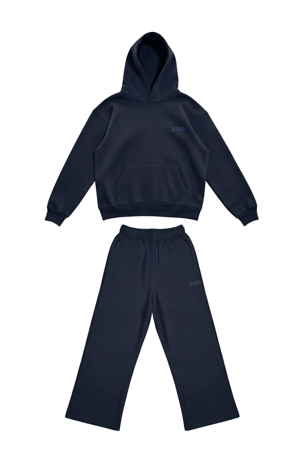 Basics Unisex Dark Navy Tracksuit Oversize Hoodie & Baggy Sweatpants