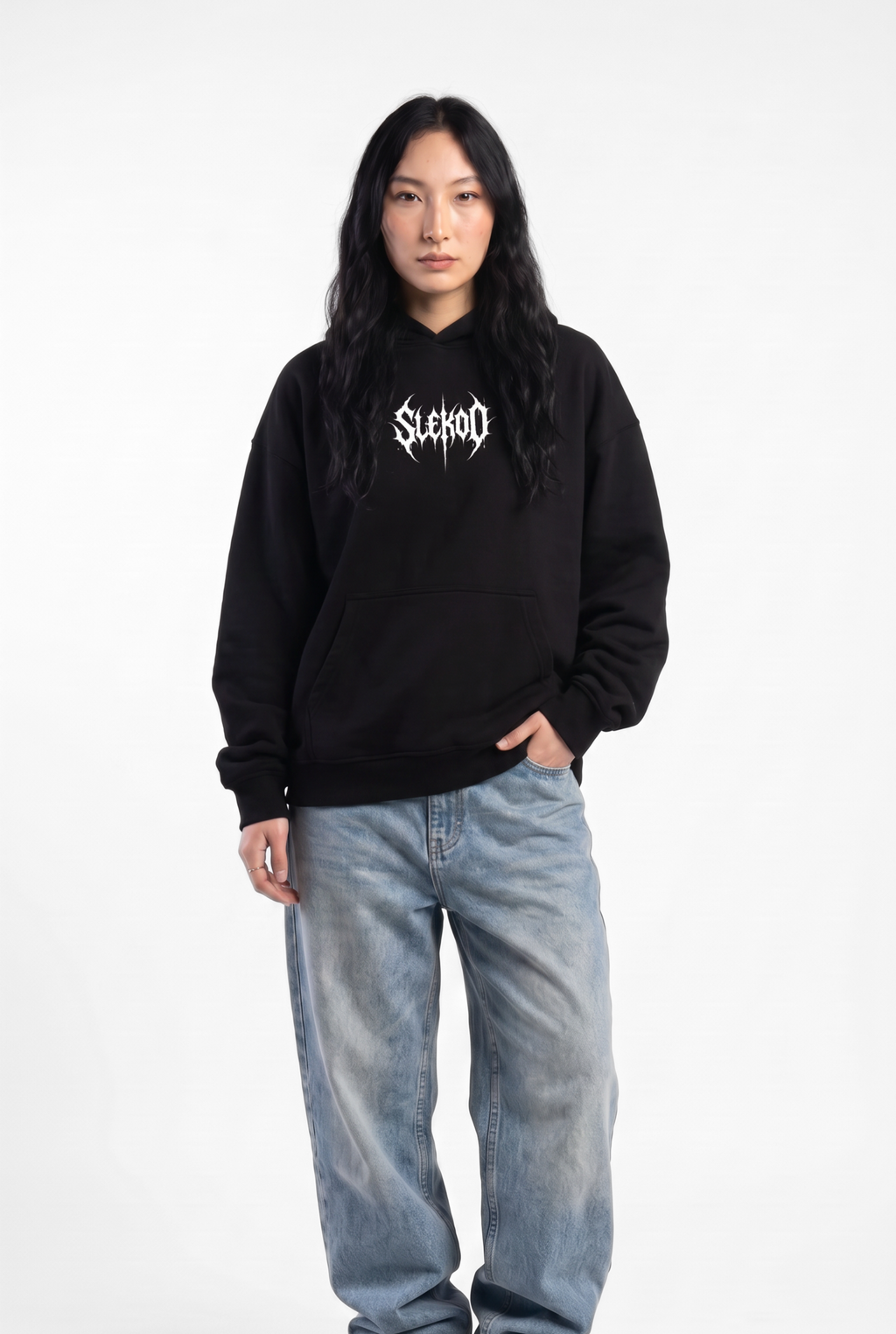 Metallic Black Unisex Oversize Hoodie