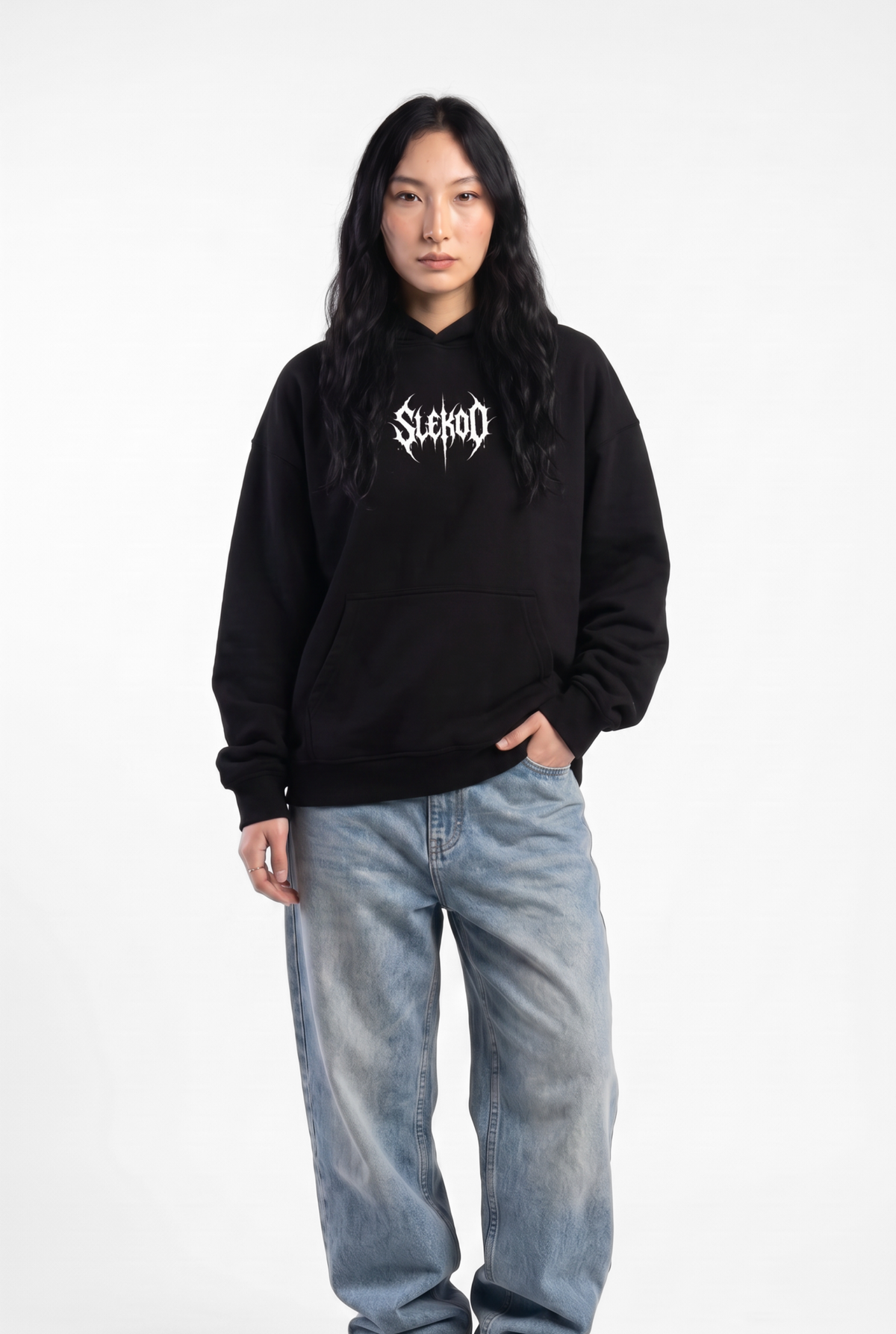Metallic Black Unisex Oversize Hoodie