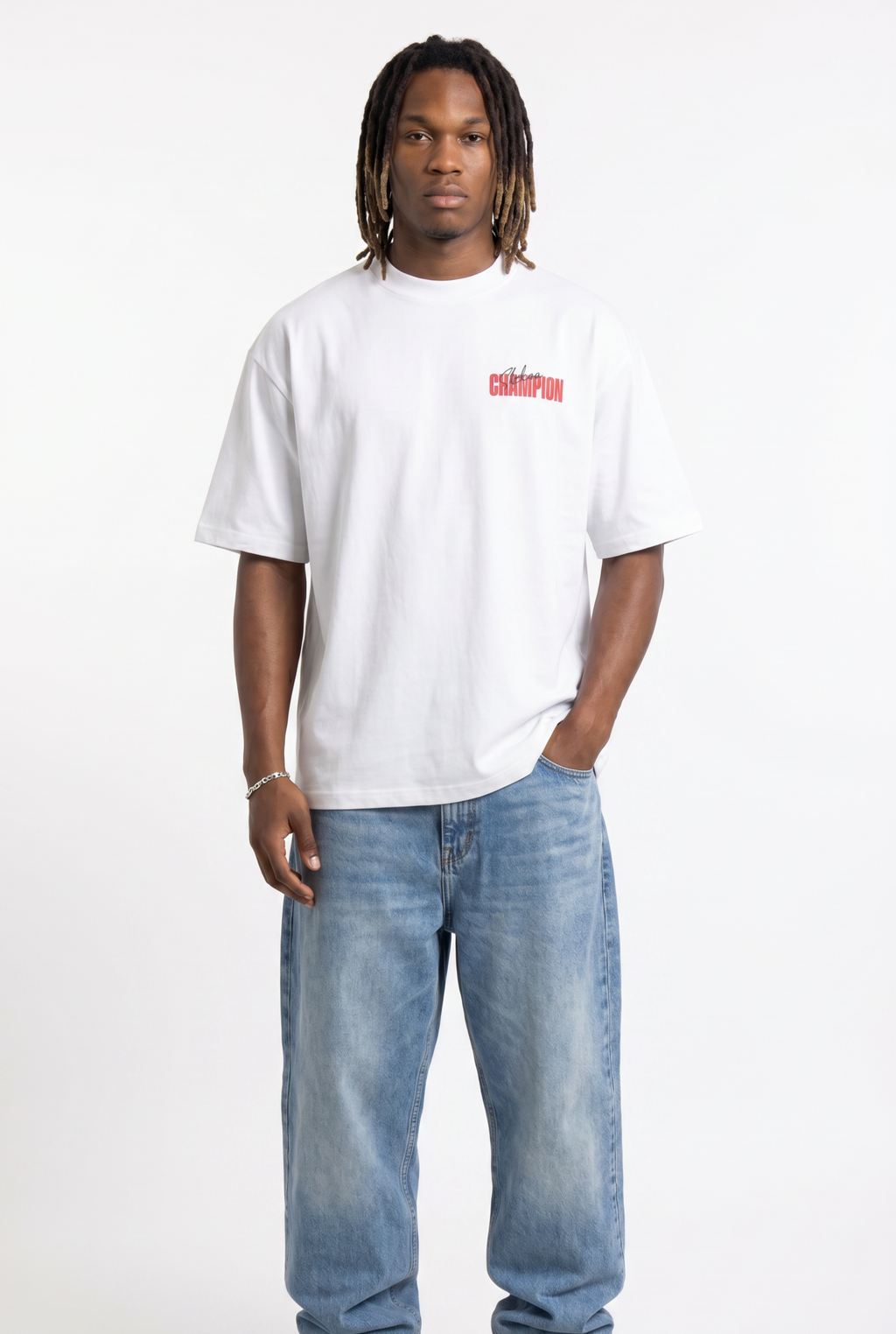Slekoo Champion White Unisex Oversize T-Shirt